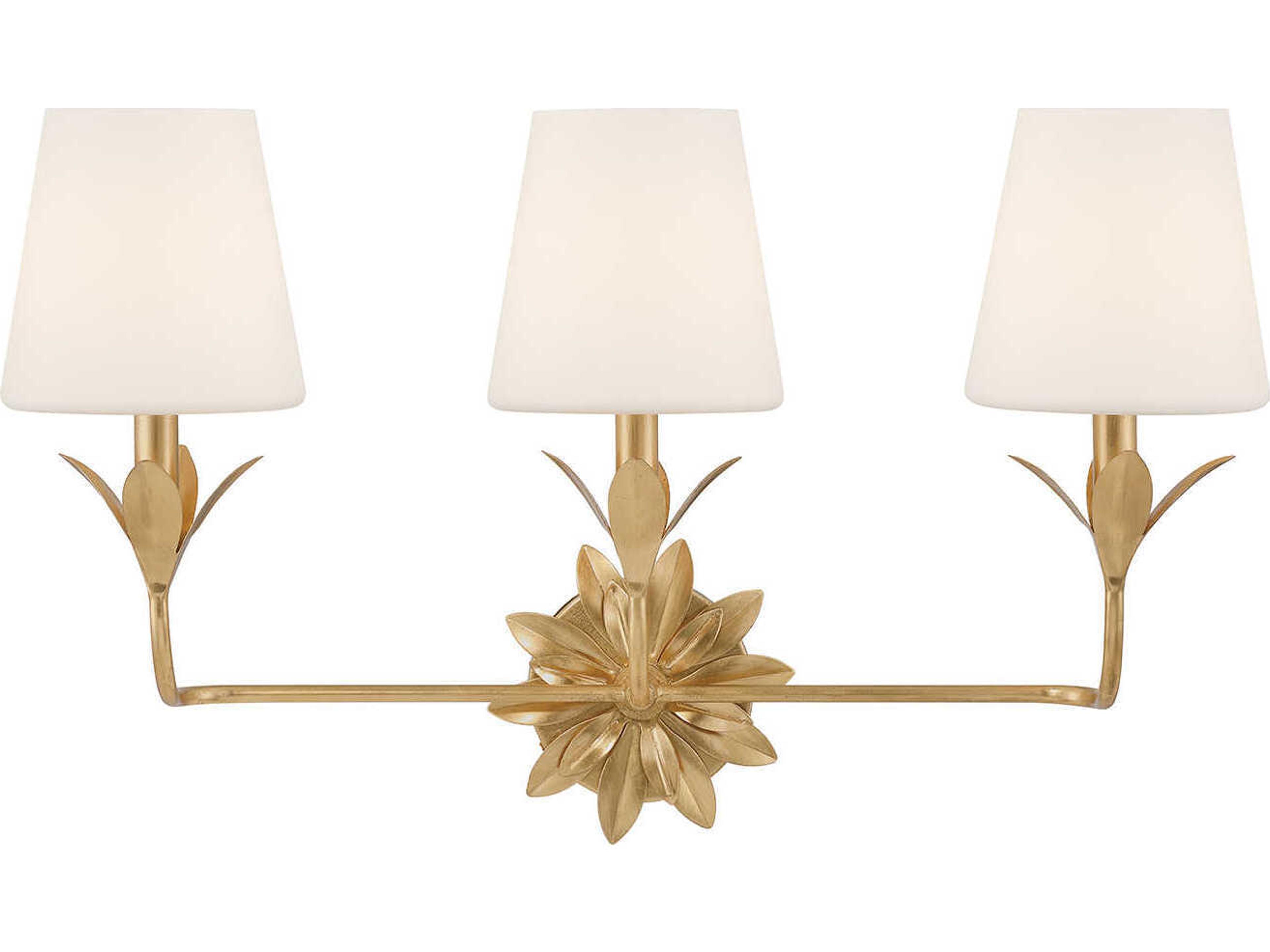 Broche 3-Light Antique Gold Vanity Light