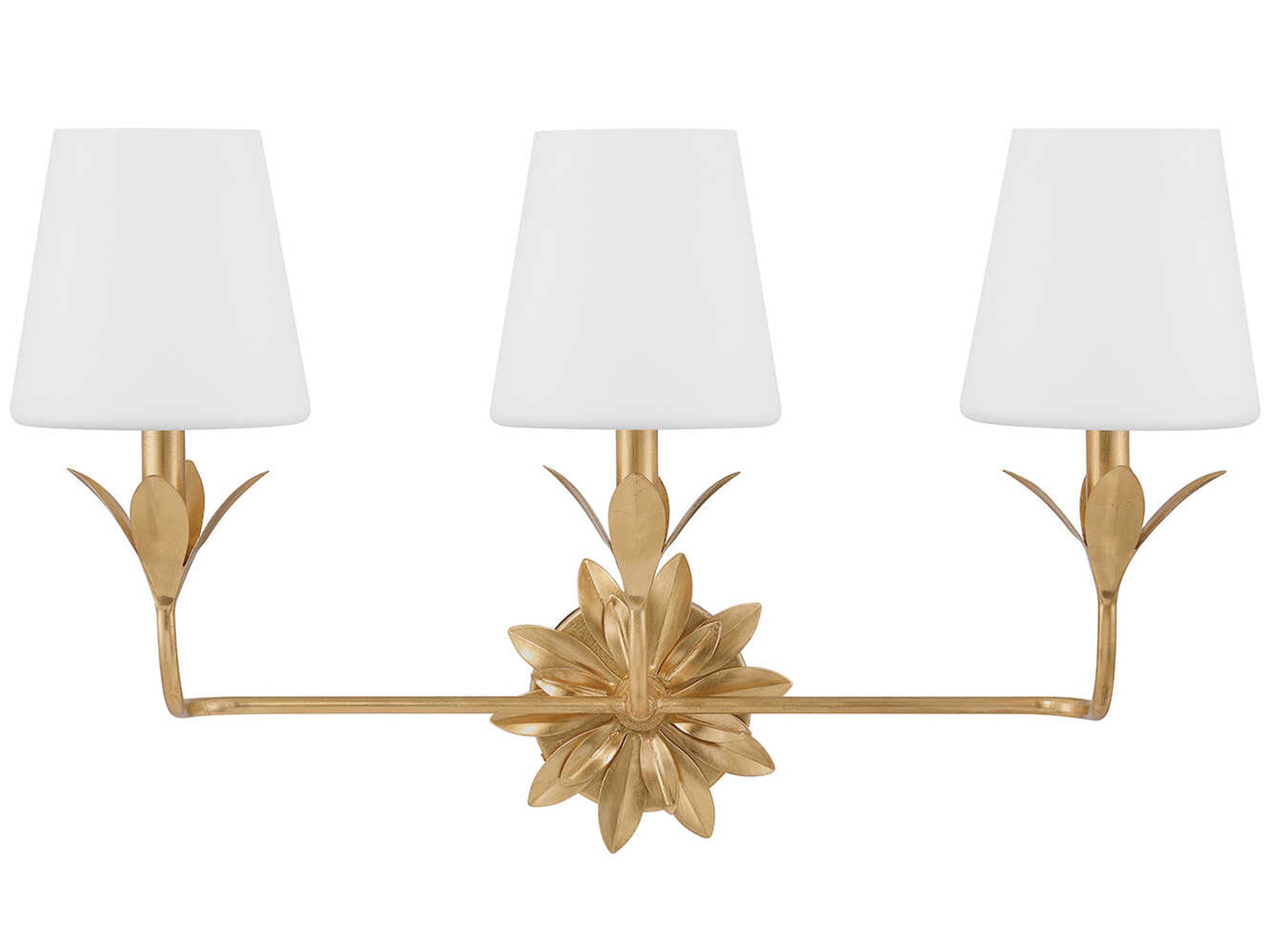 Crystorama Broche 3-Light Antique Gold Vanity Light