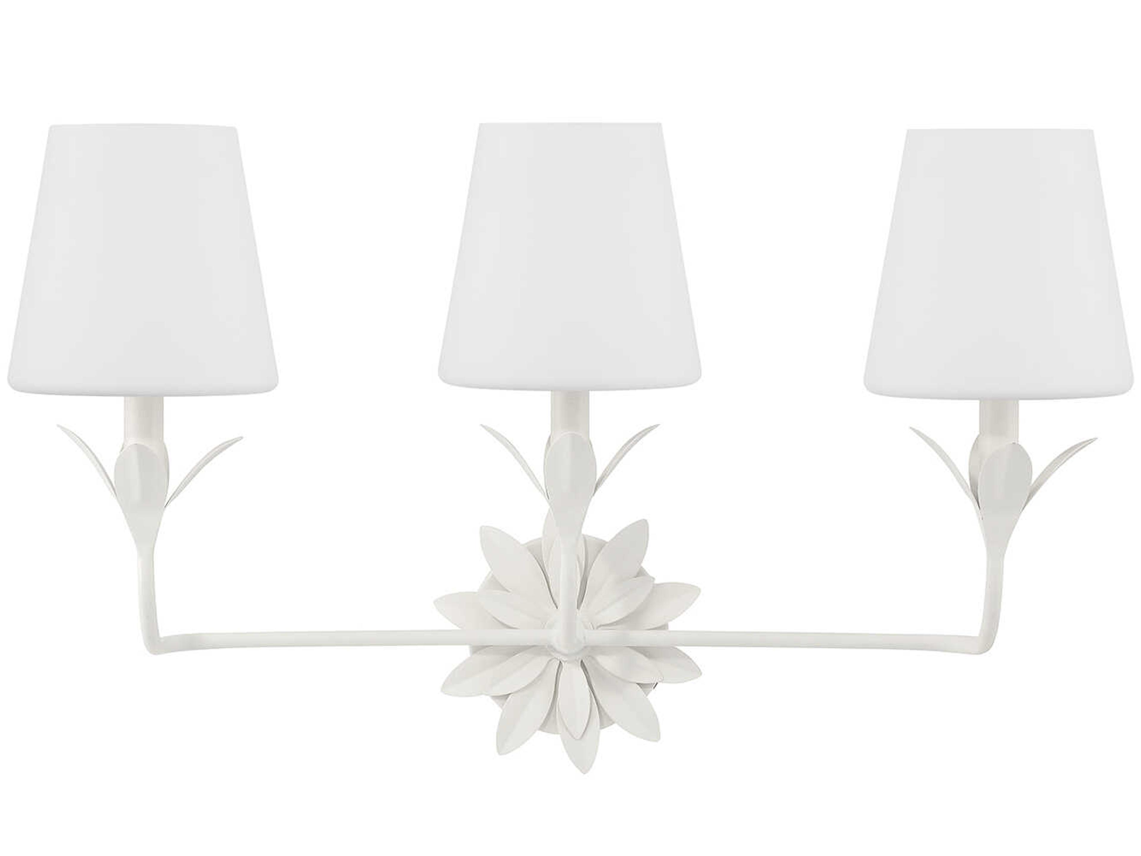 Crystorama Broche 3-Light Matte White Vanity Light