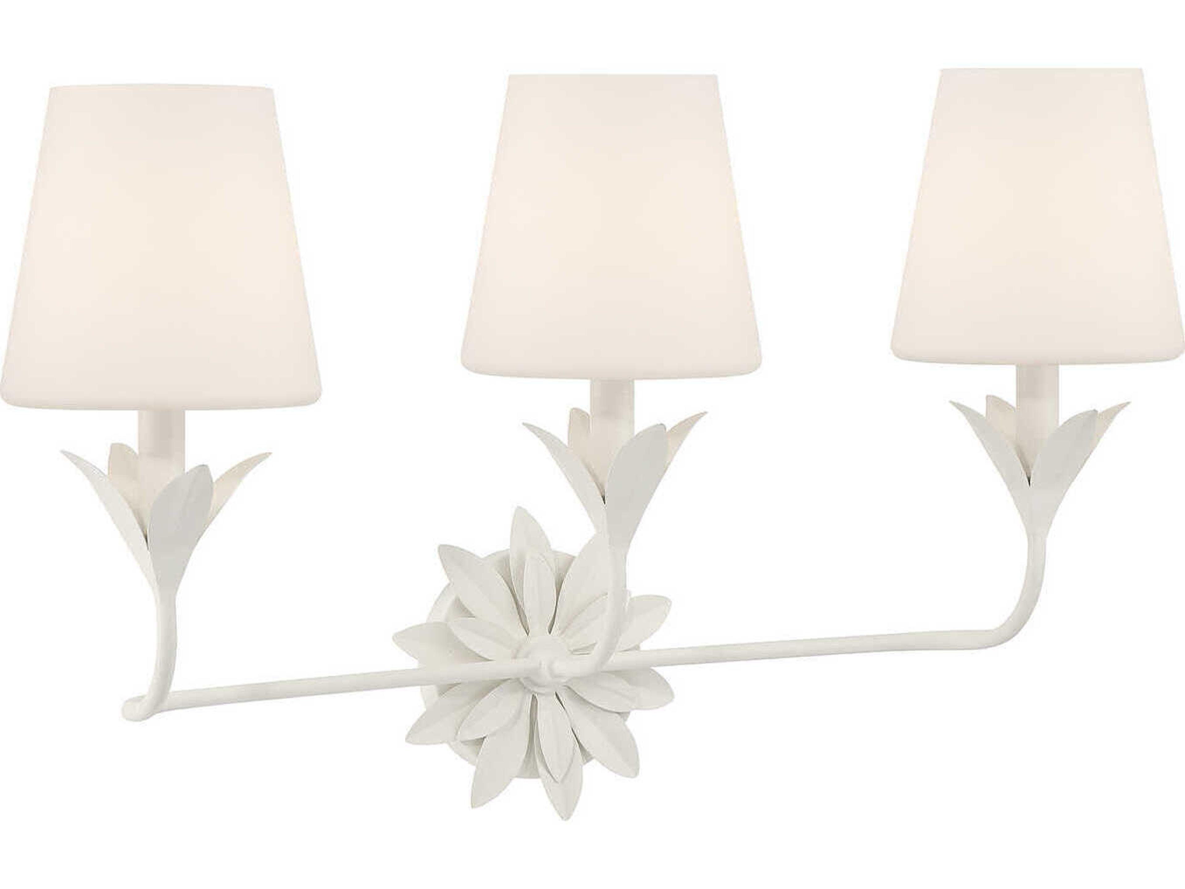 Crystorama Broche 3-Light Matte White Vanity Light