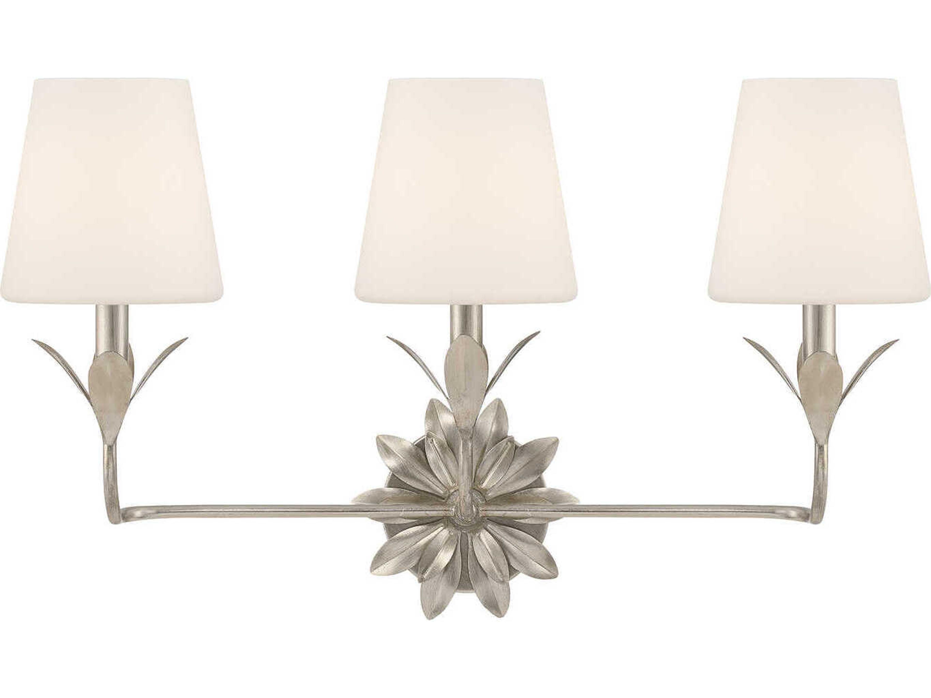 Broche 3-Light Antique Silver Vanity Light