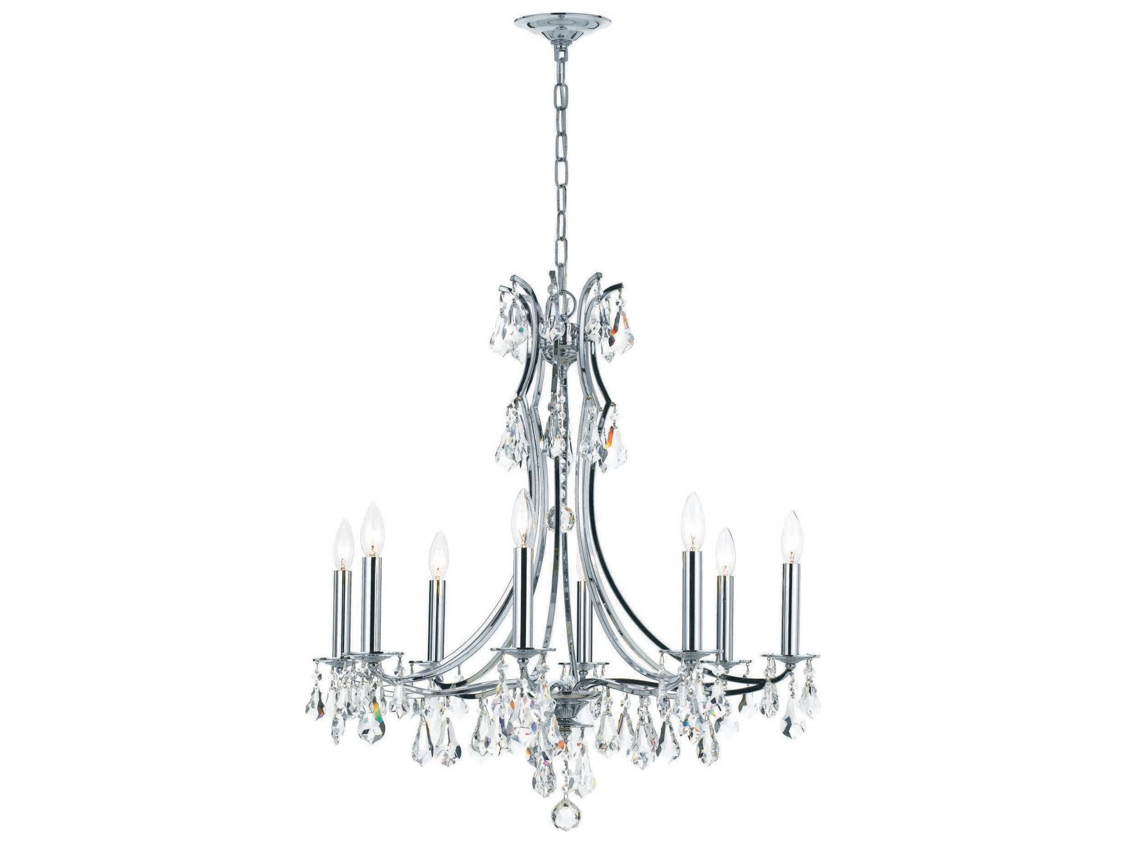 Cedar 8-Light Polished Chrome Crystal Candelabra Chandelier