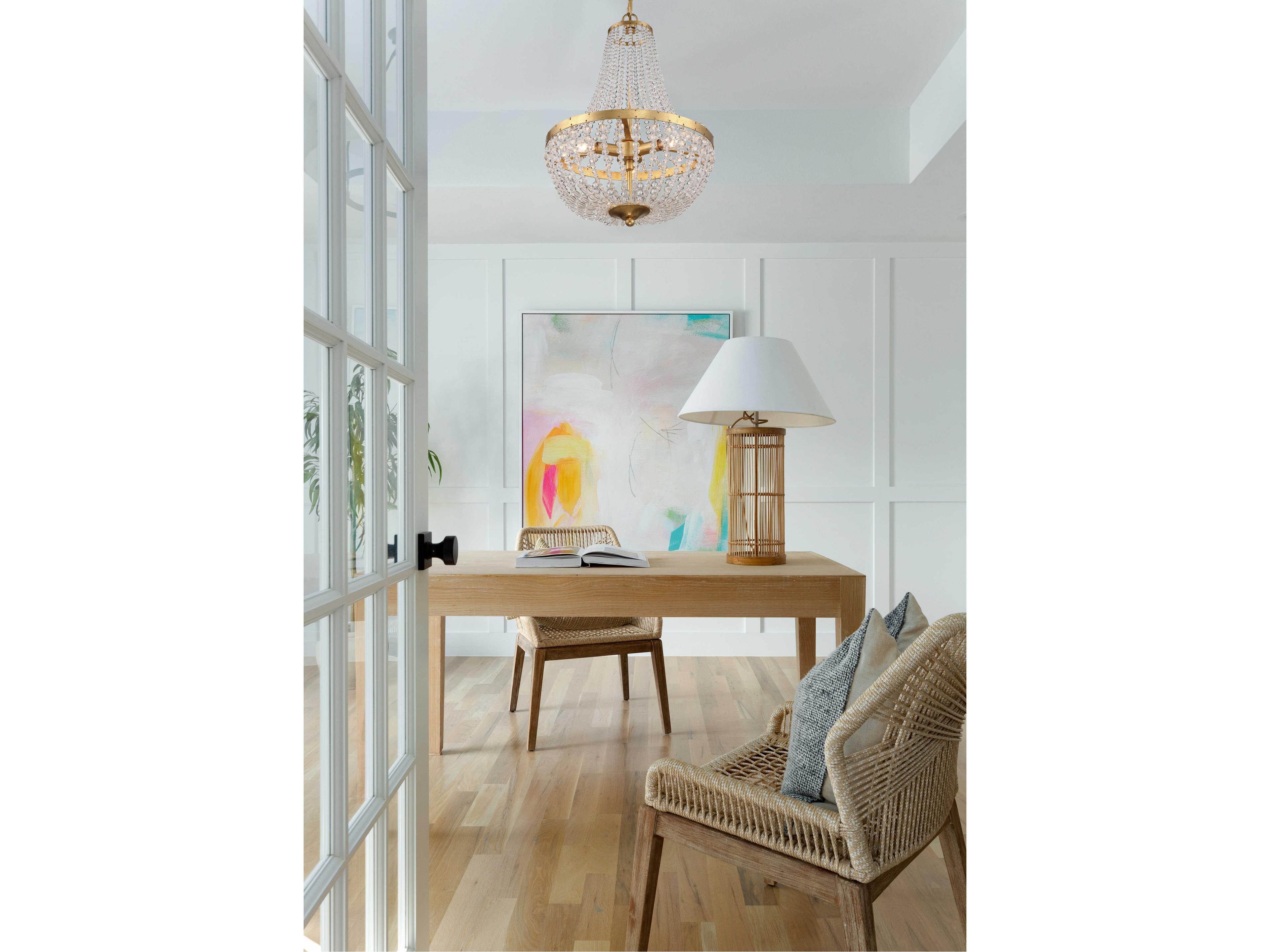 Crystorama Rylee 3-Light Antique Gold Crystal Bowl Candelabra Empire Chandelier