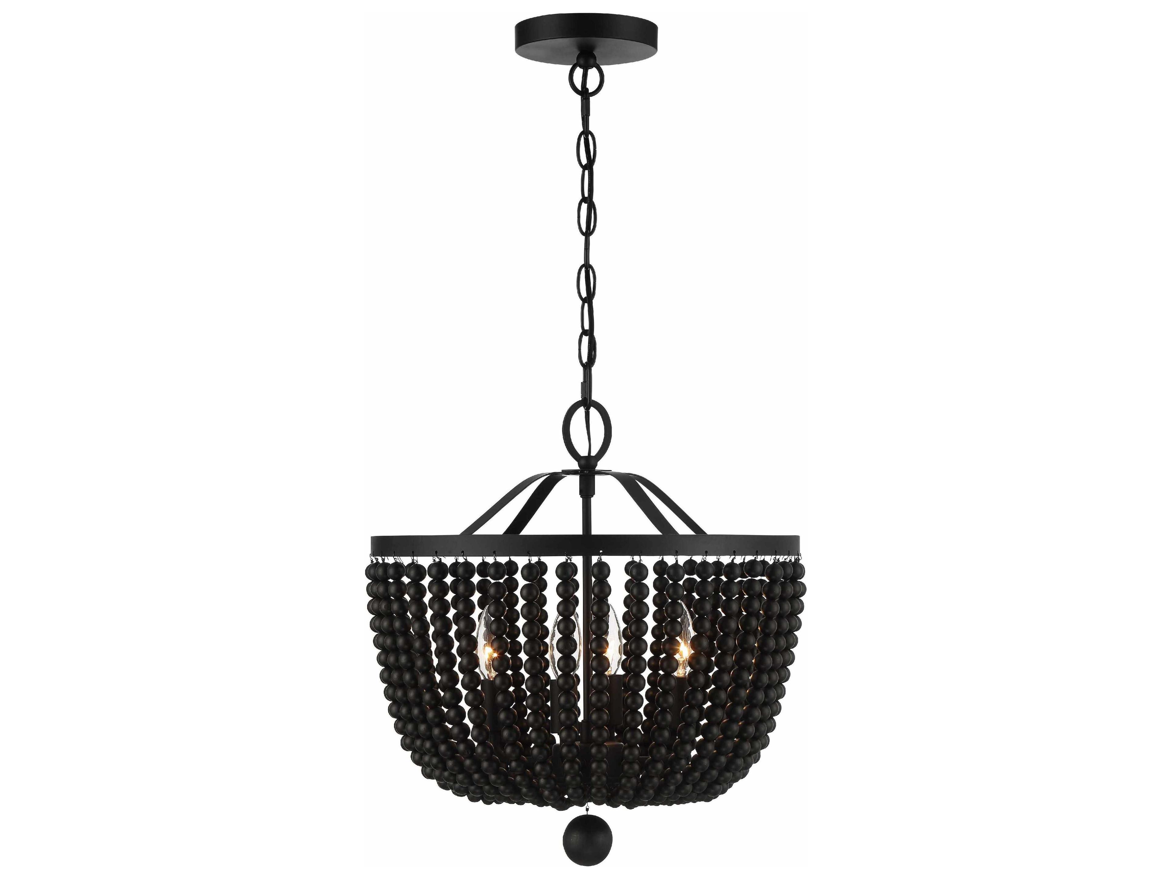 Rylee 4-Light Matte Black Bowl Candelabra Chandelier
