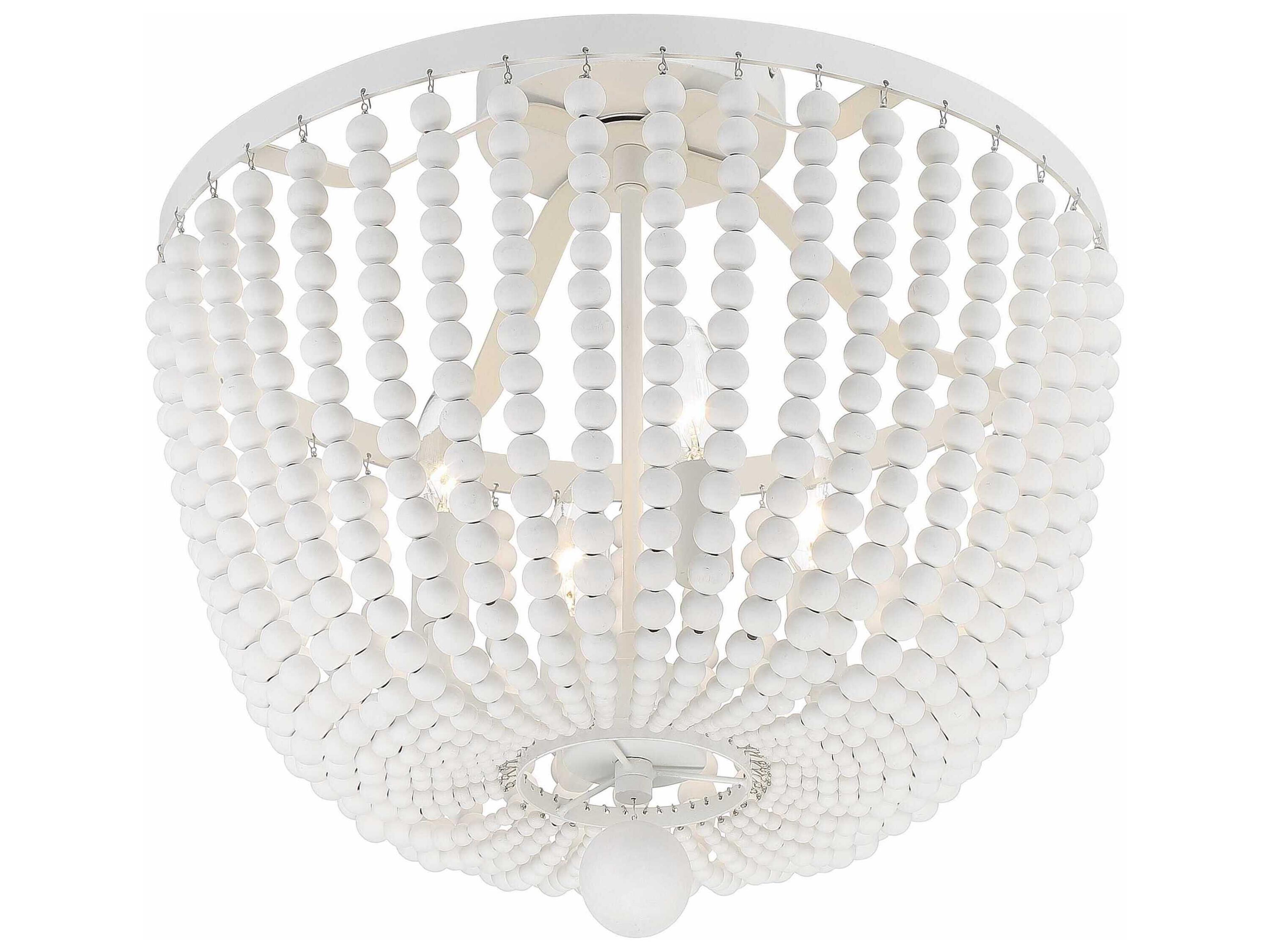 Crystorama Rylee 4-Light Matte White Bowl Semi Flush Mount