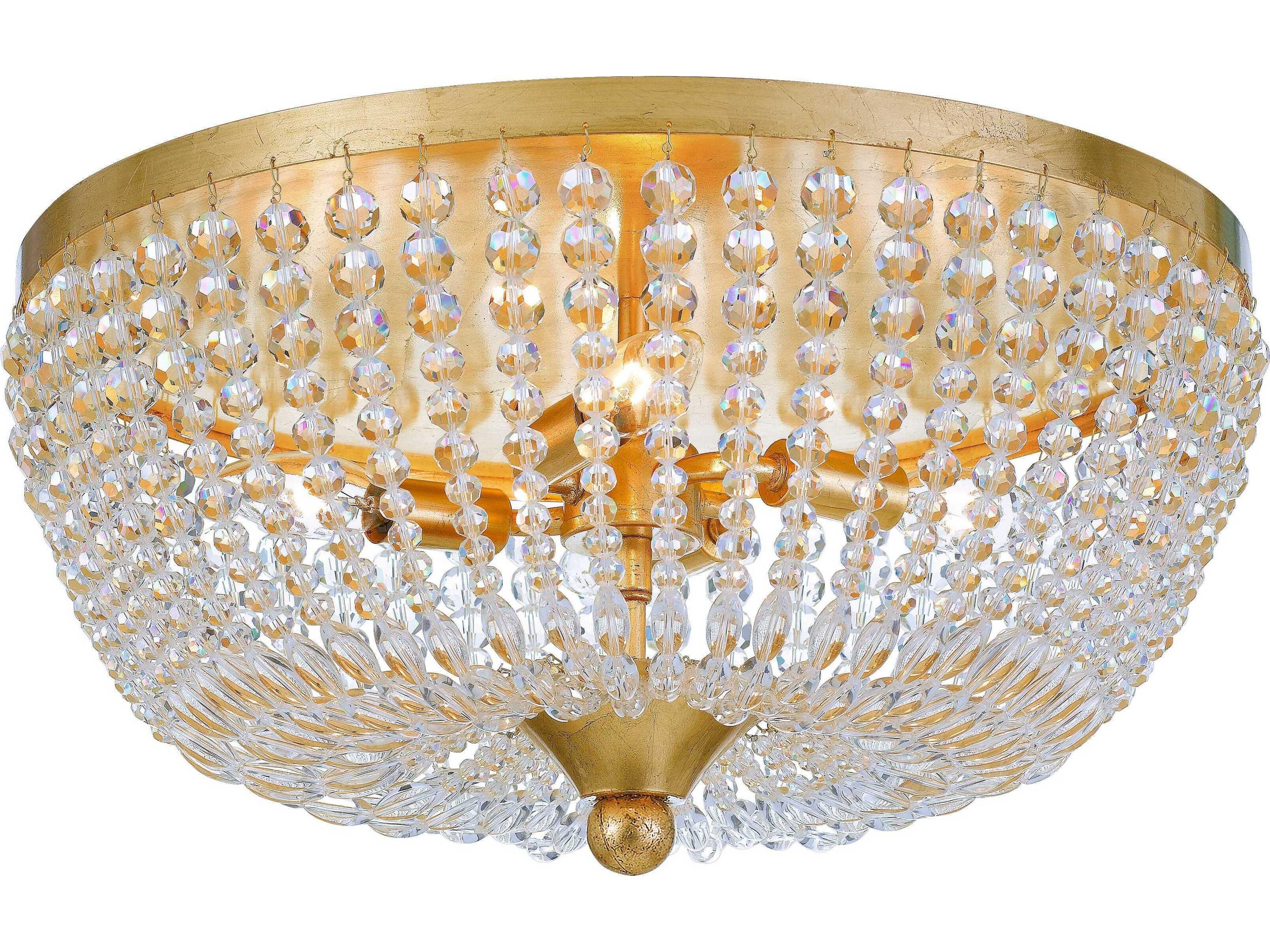 Rylee 4-Light Gold Glass Bowl Flush Mount