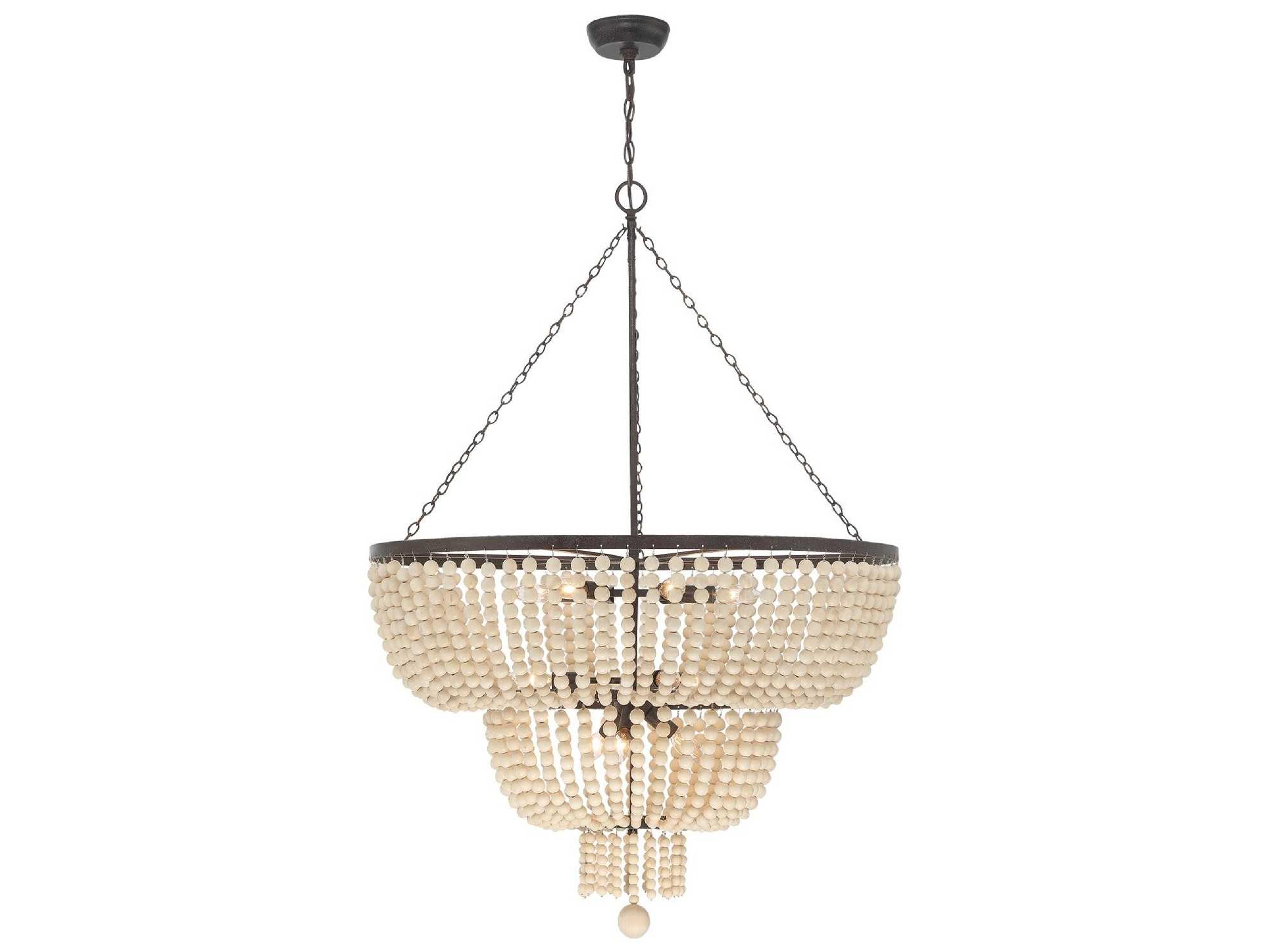 Rylee 12-Light Forged Bronze Bowl Candelabra Tiered Chandelier