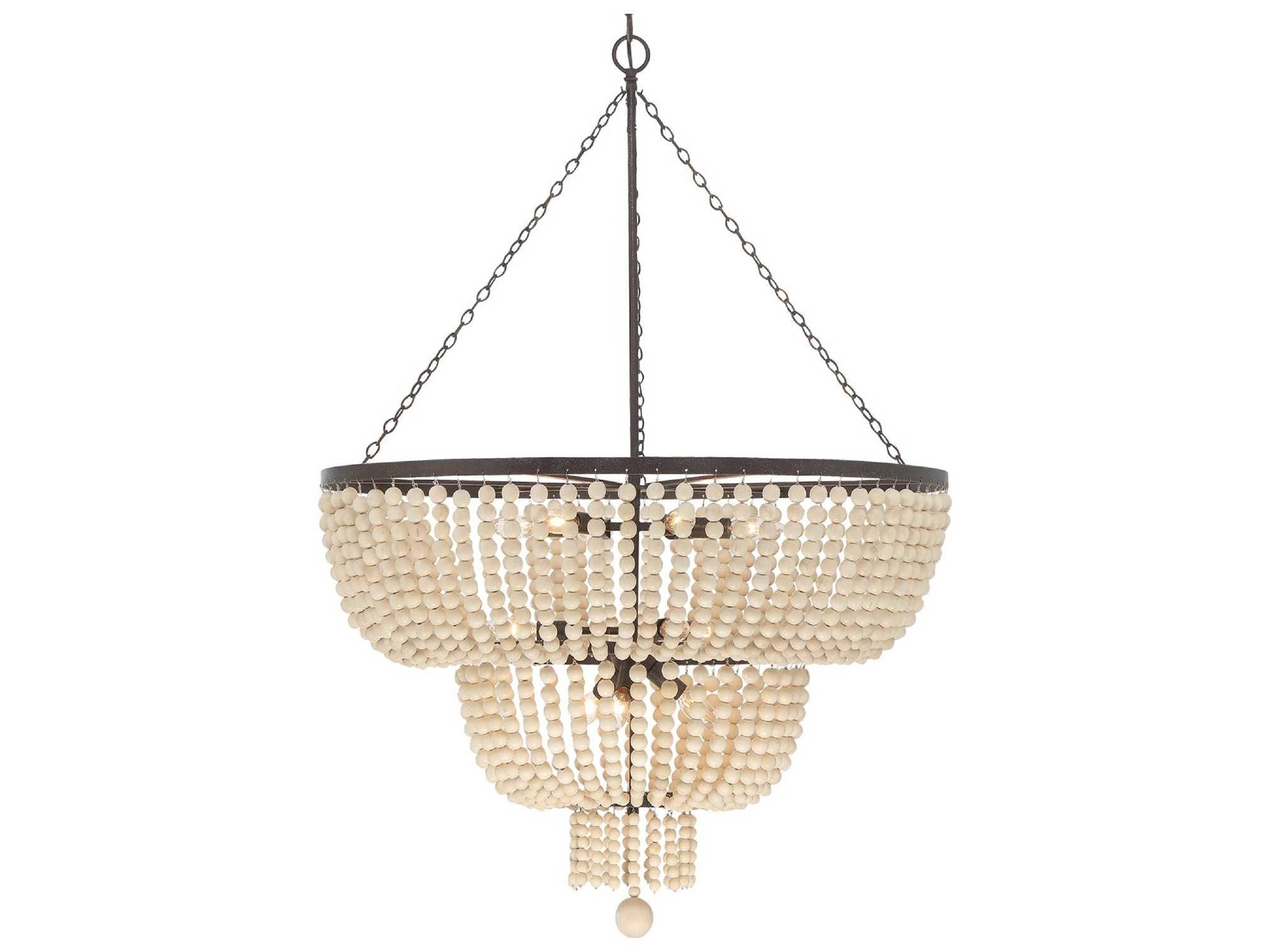 Crystorama Rylee 12-Light Forged Bronze Bowl Candelabra Tiered Chandelier