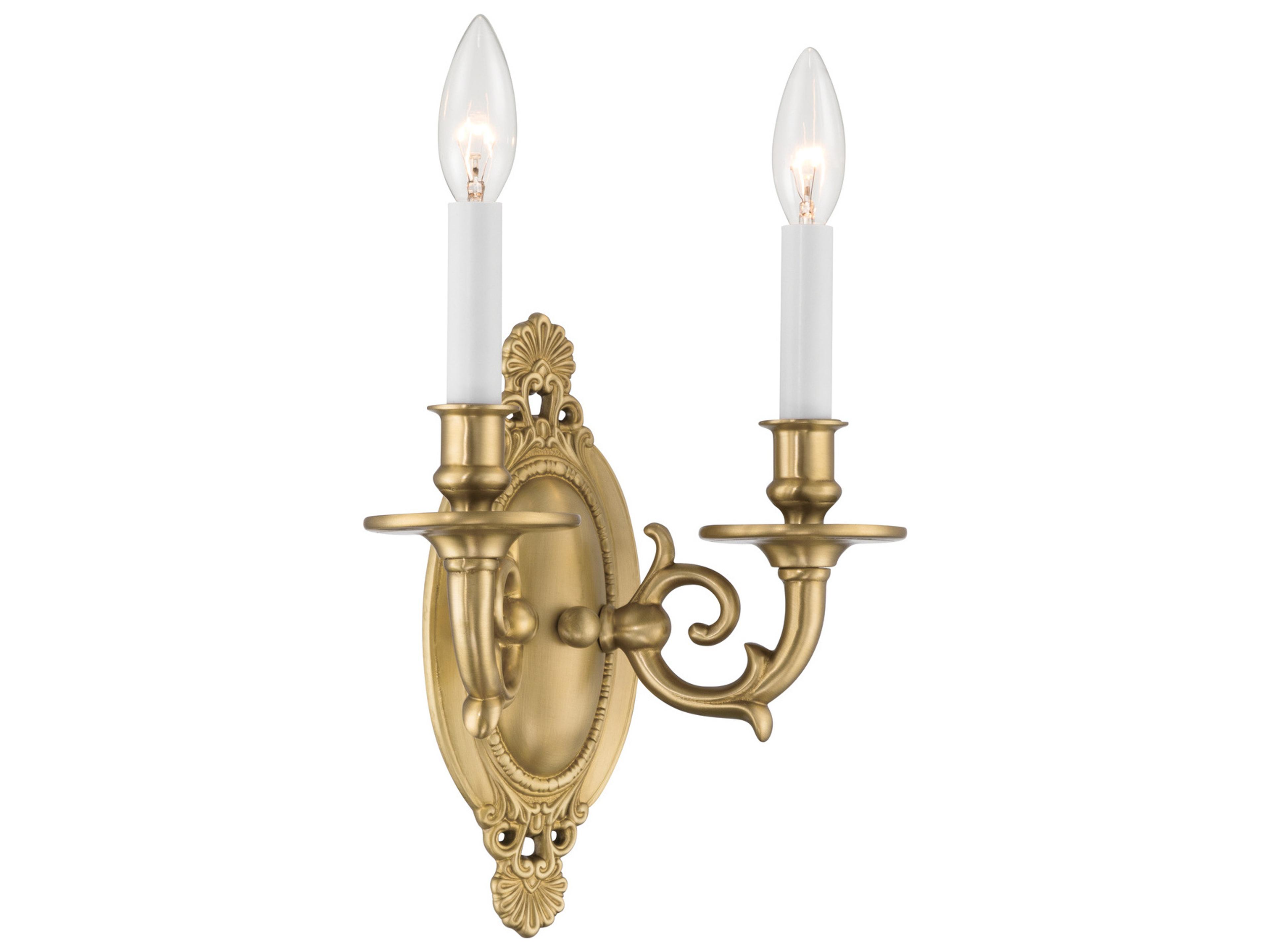 Crystorama Milford 2-Light Gold Traditional Wall Sconce