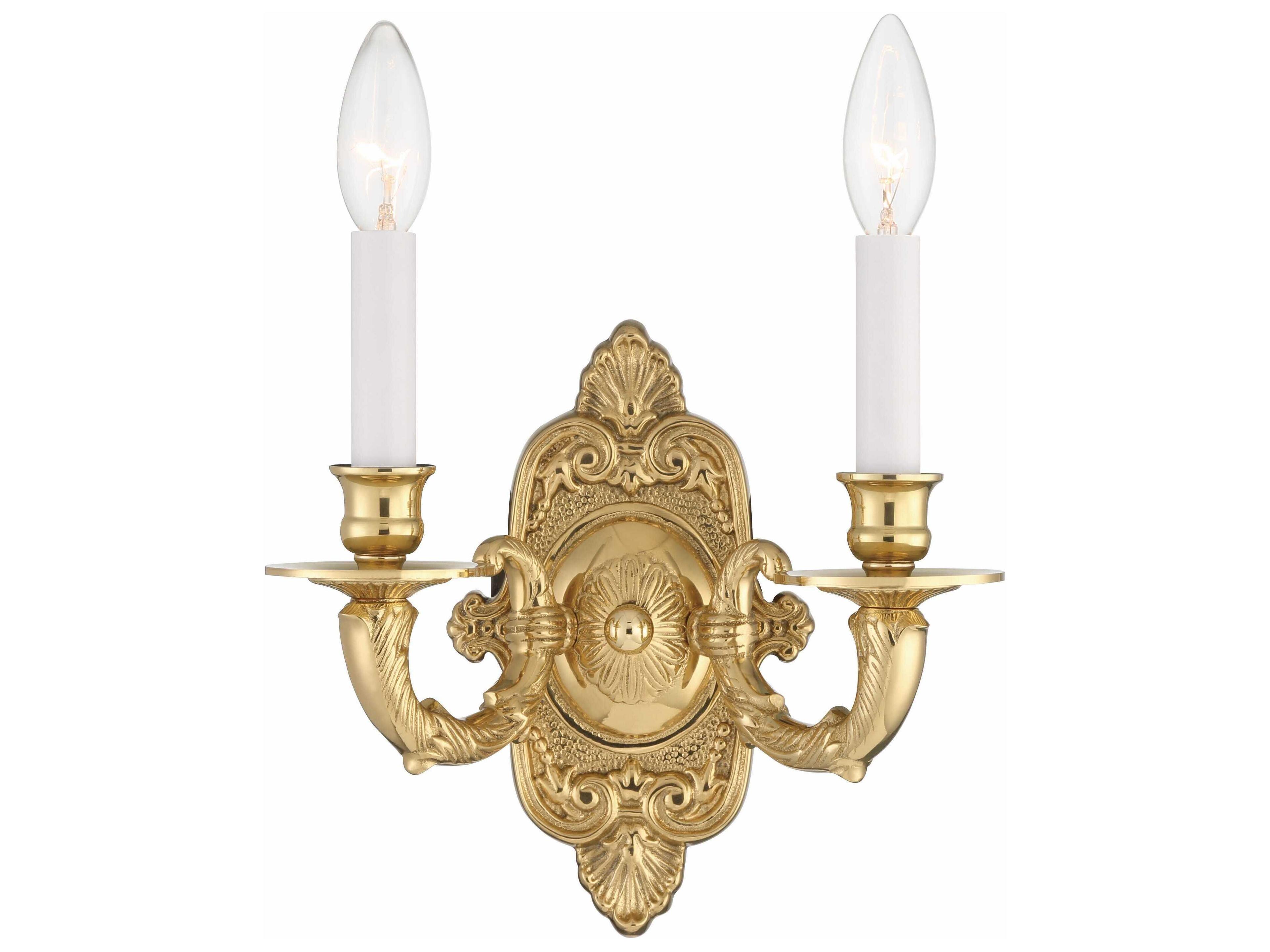 Crystorama 2-Light Polished Brass Wall Sconce