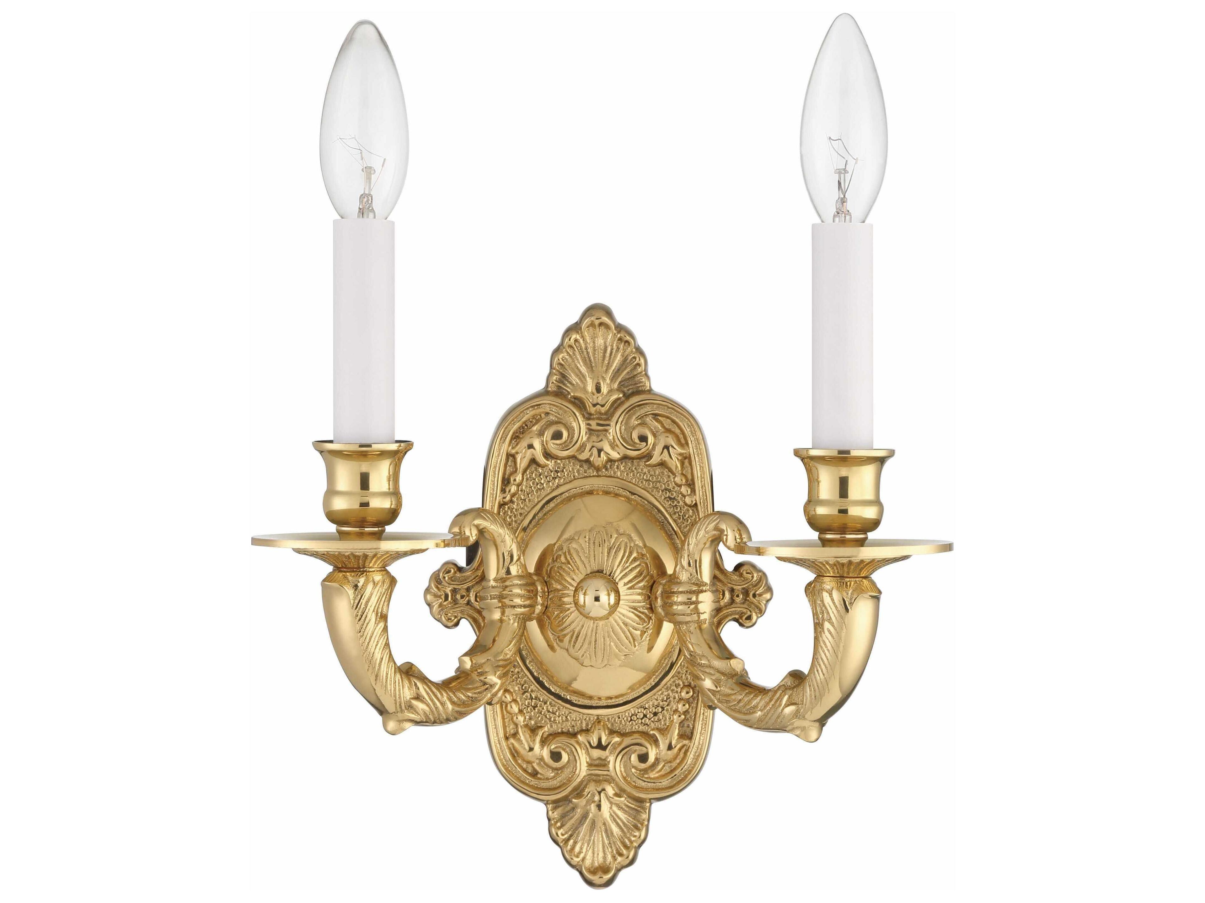 Crystorama 2-Light Polished Brass Wall Sconce