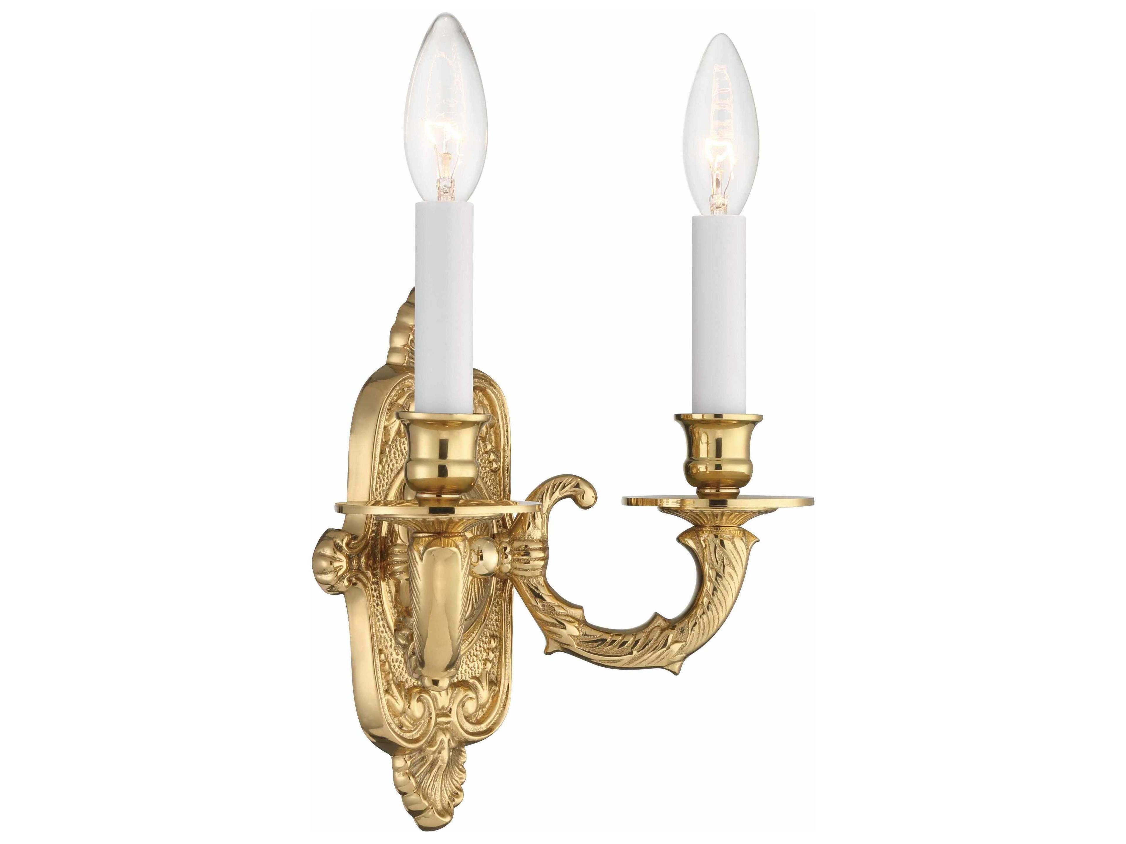 Crystorama 2-Light Polished Brass Wall Sconce