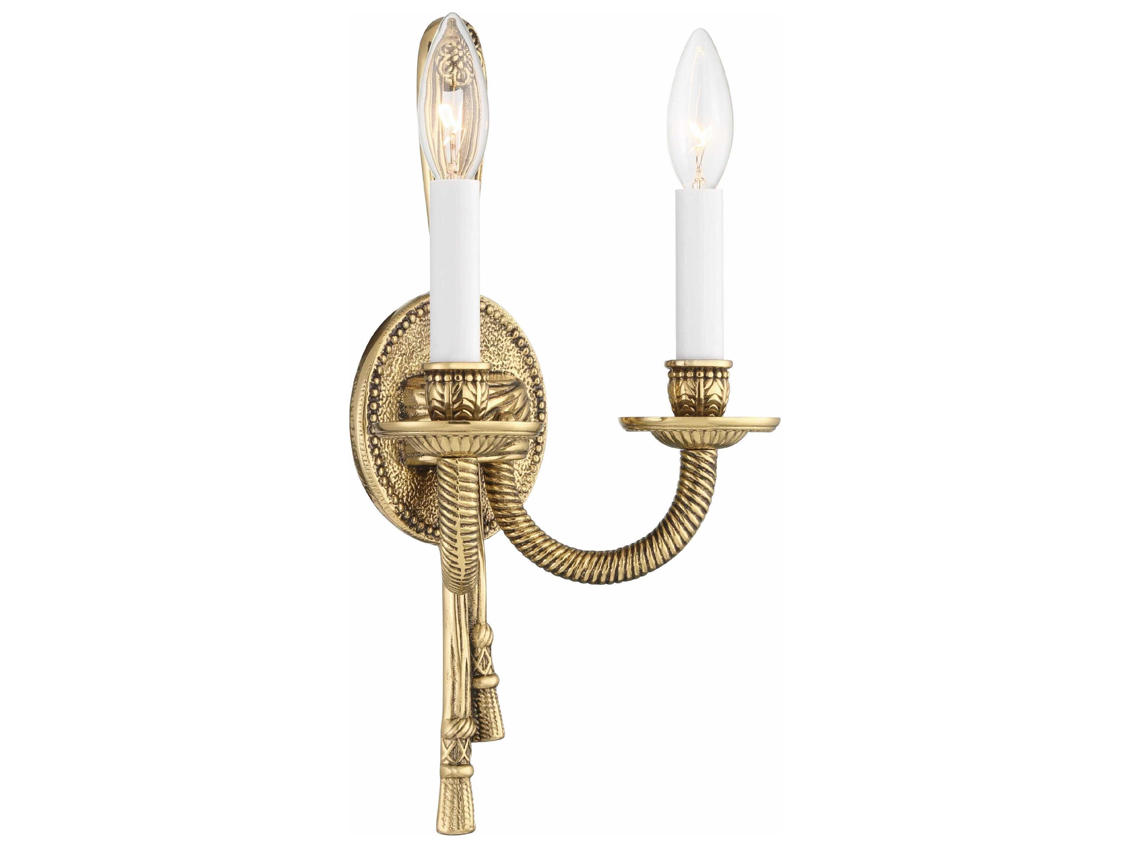 Crystorama 2-Light Olde Brass Wall Sconce