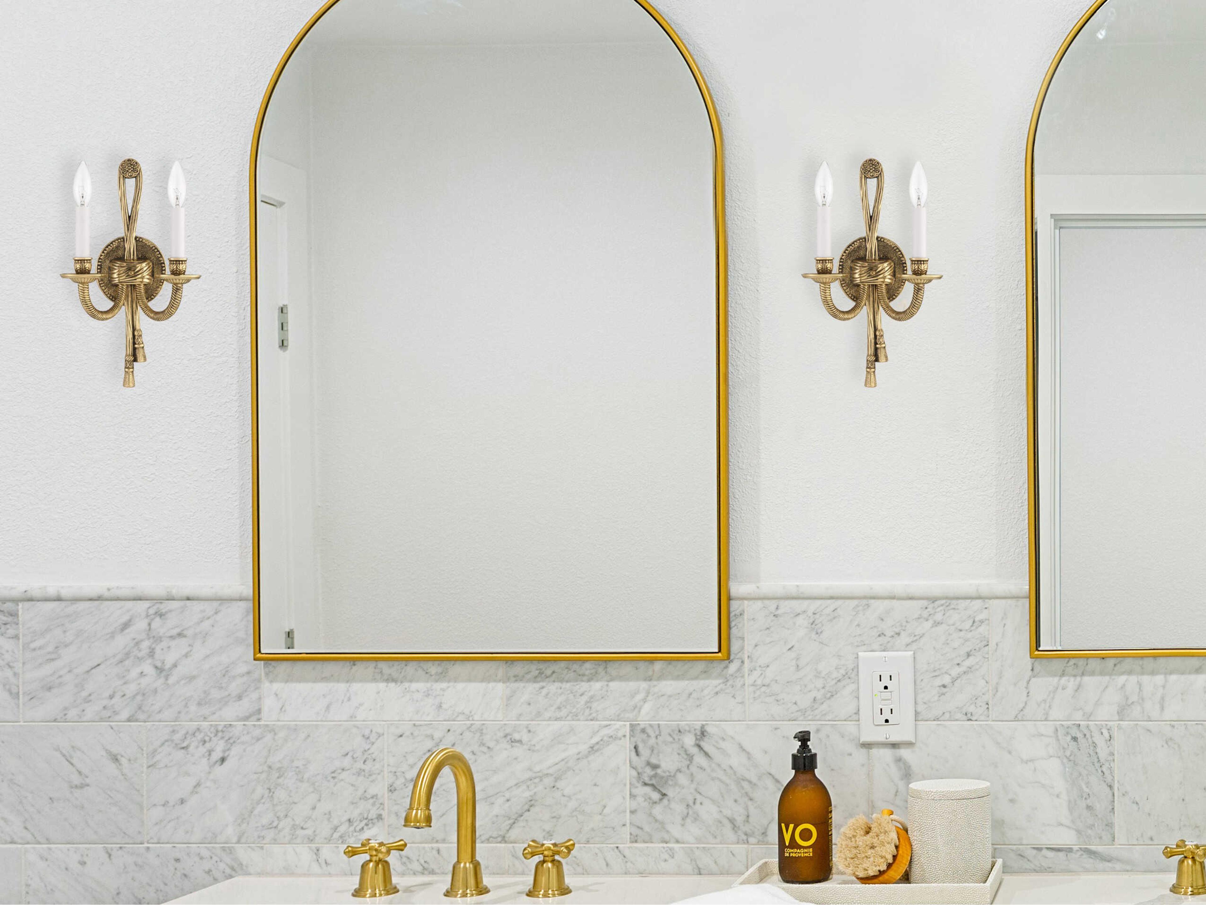 Crystorama 2-Light Olde Brass Wall Sconce