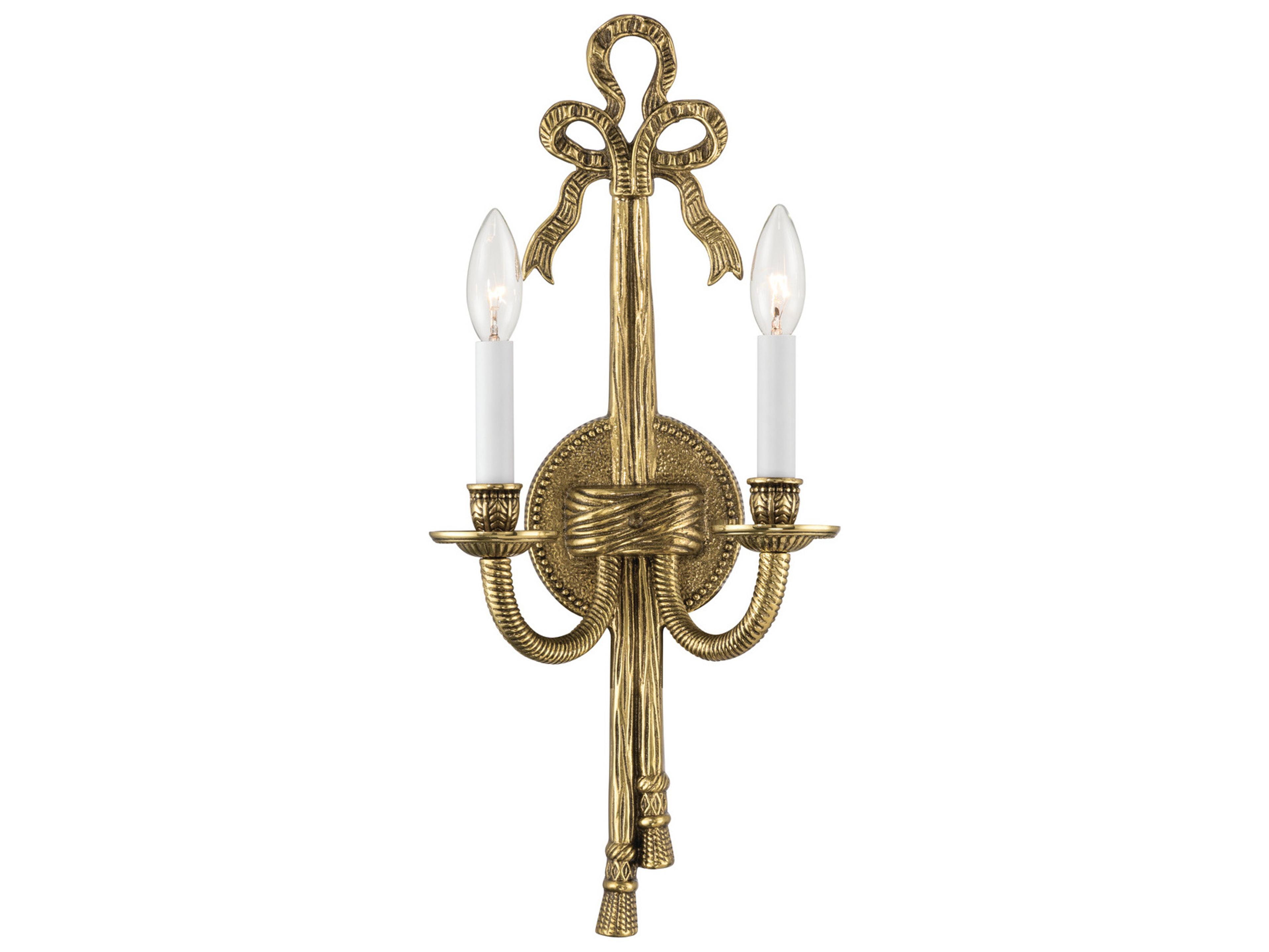 Crystorama Lexsi 2-Light Gold Traditional Wall Sconce