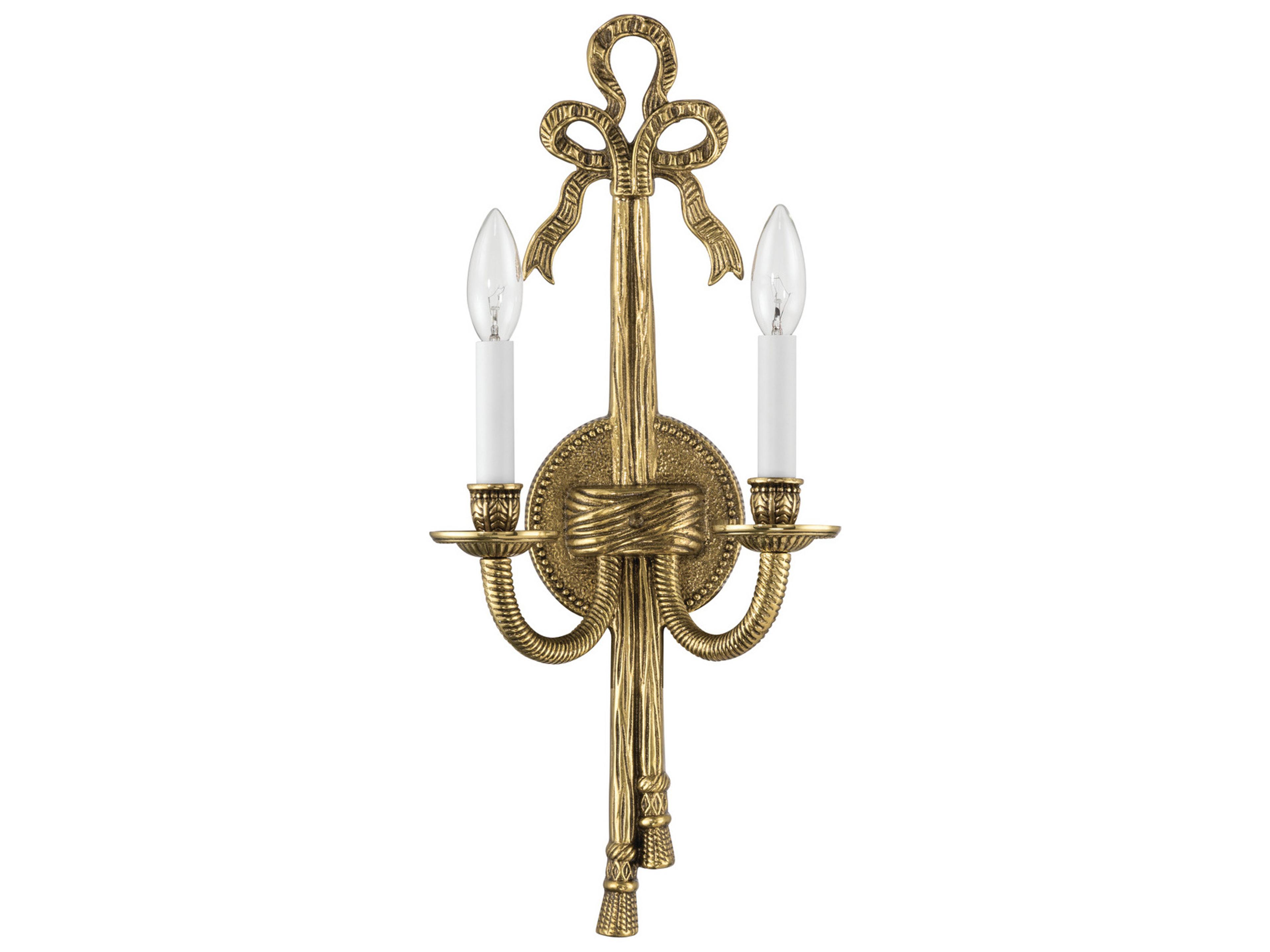 Crystorama Lexsi 2-Light Gold Traditional Wall Sconce