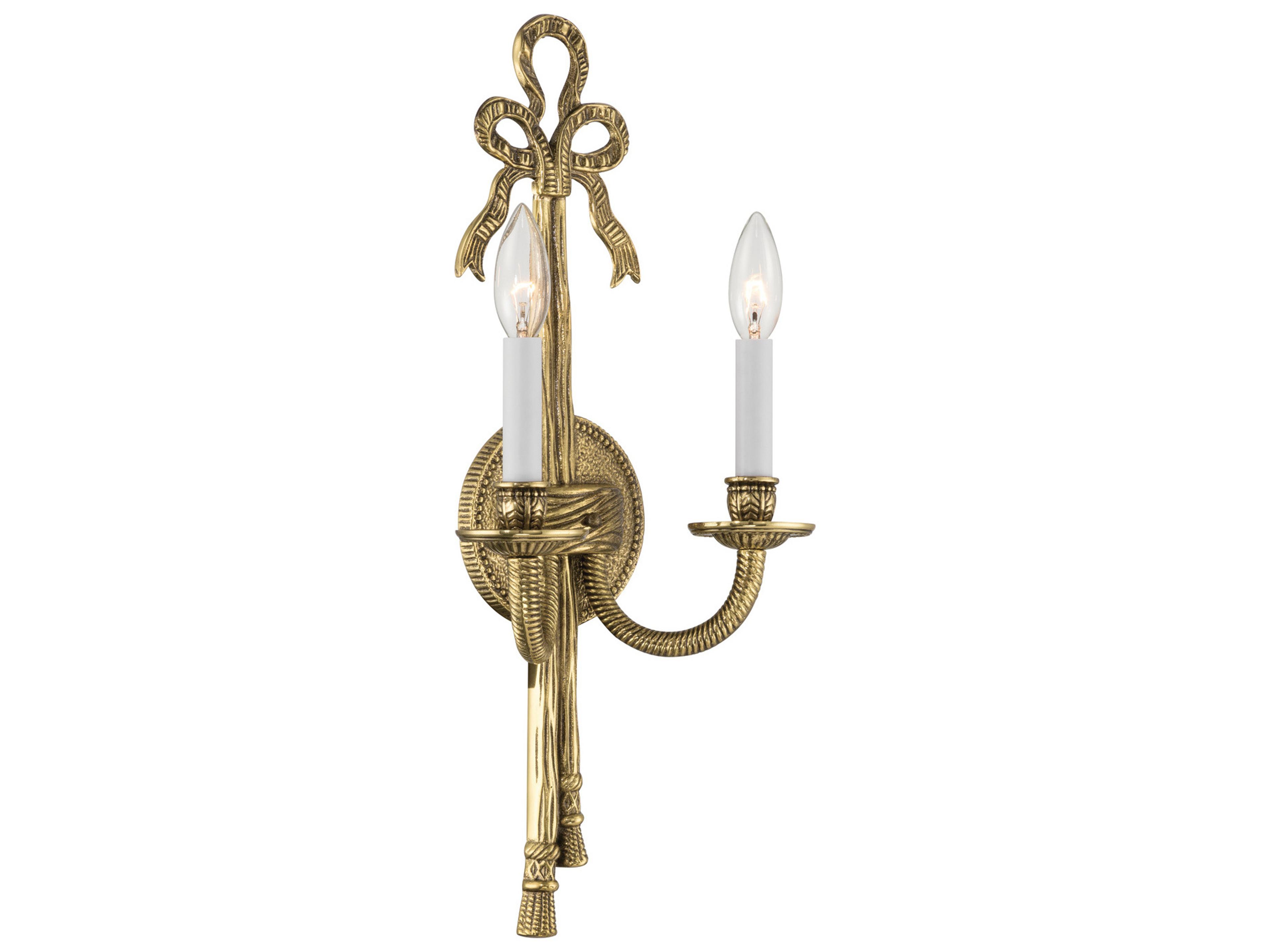 Crystorama Lexsi 2-Light Gold Traditional Wall Sconce