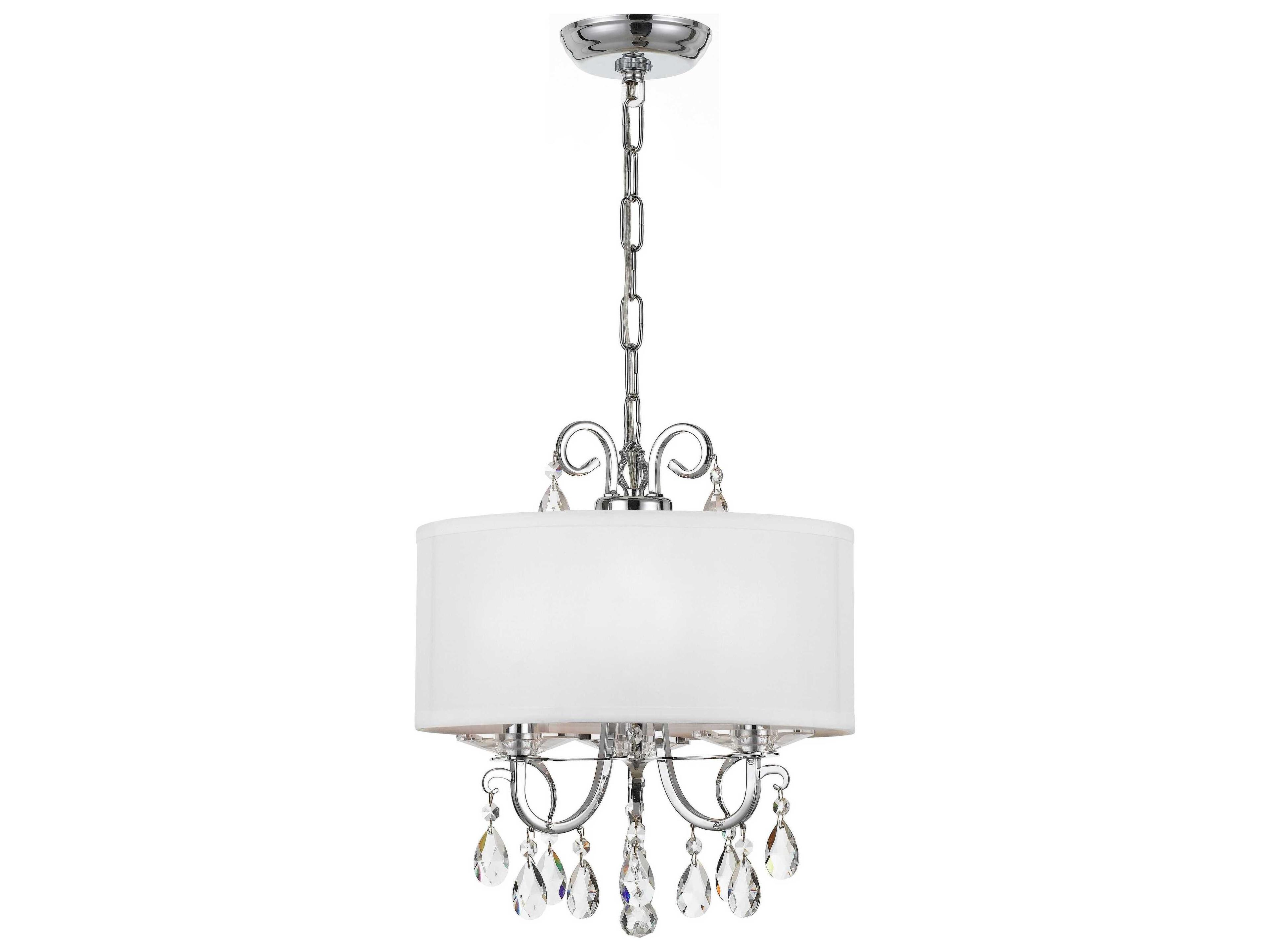 Othello 3-Light Silver Crystal Candelabra Drum Chandelier