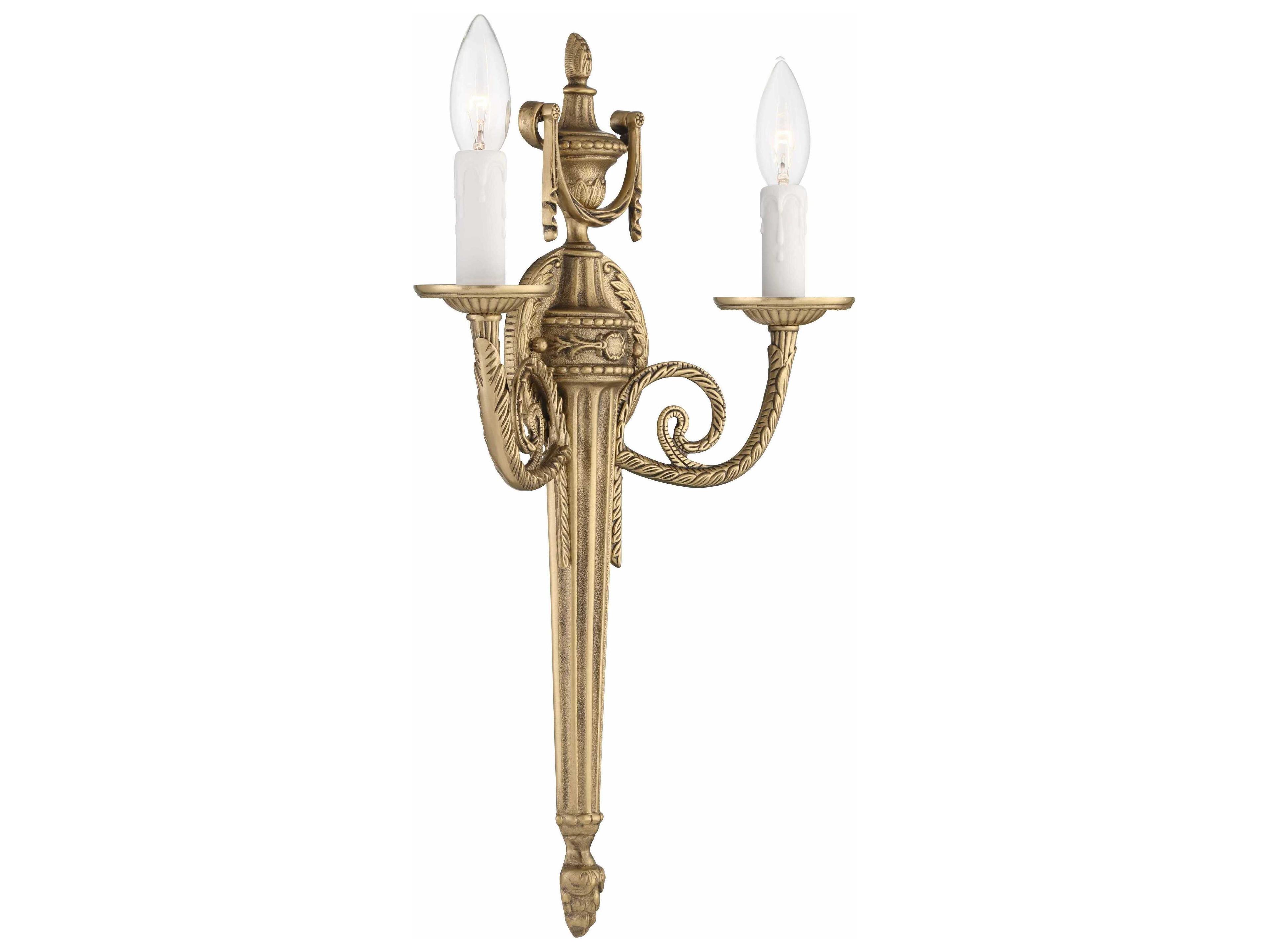 Crystorama 2-Light Matte Brass Wall Sconce