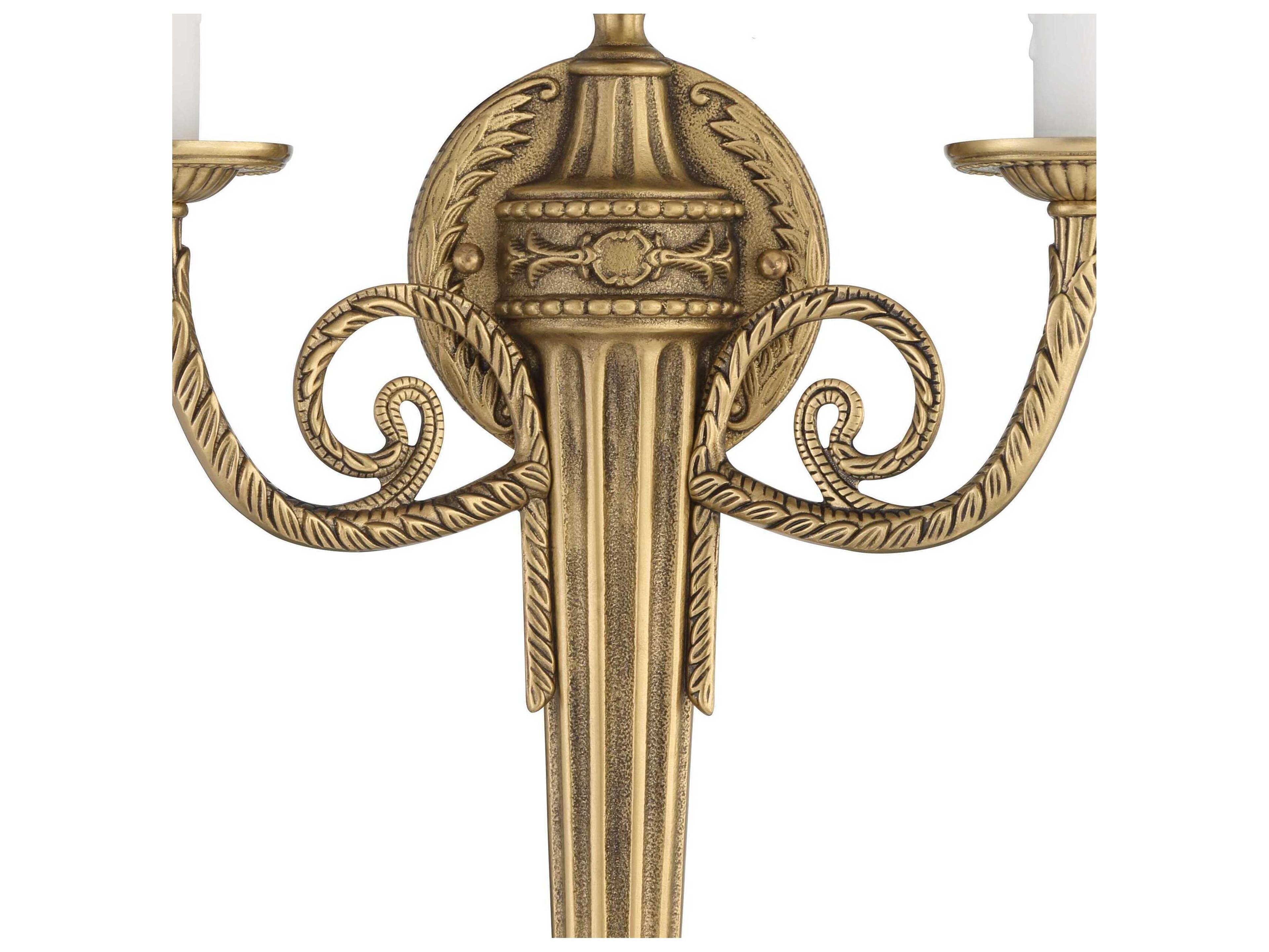 Crystorama 2-Light Matte Brass Wall Sconce