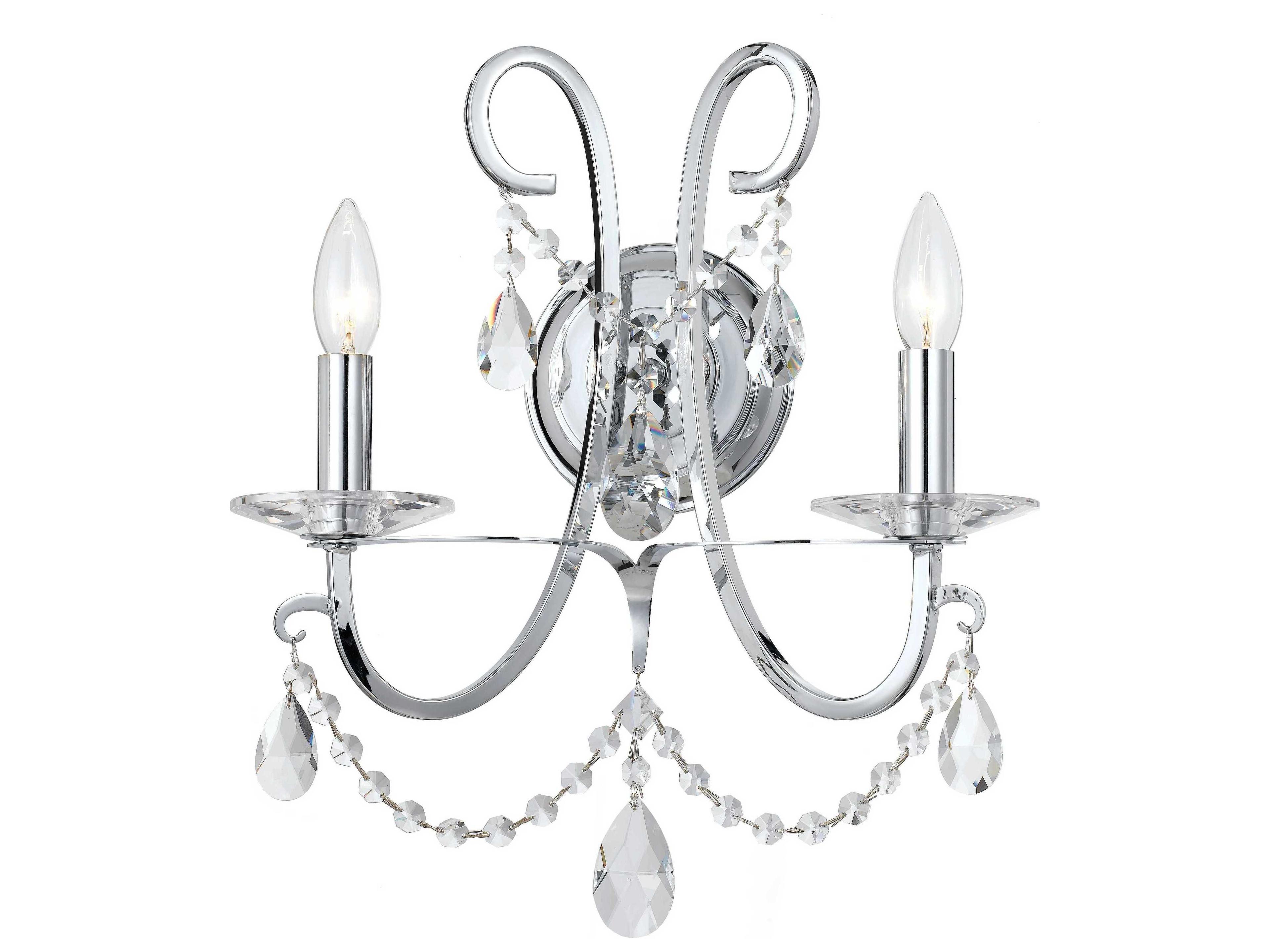 Othello 2-Light Chrome Crystal Wall Sconce
