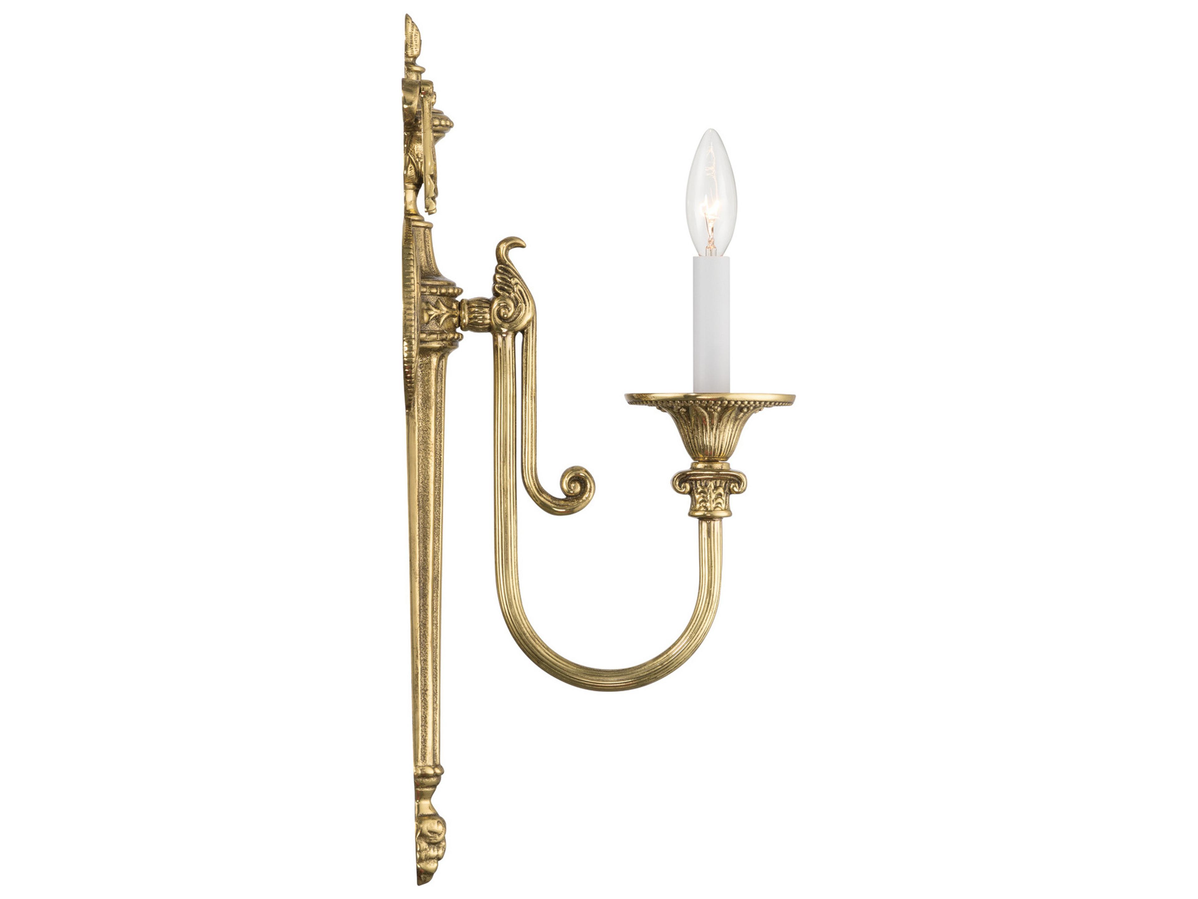Crystorama Langley 1-Light Gold Traditional Wall Sconce