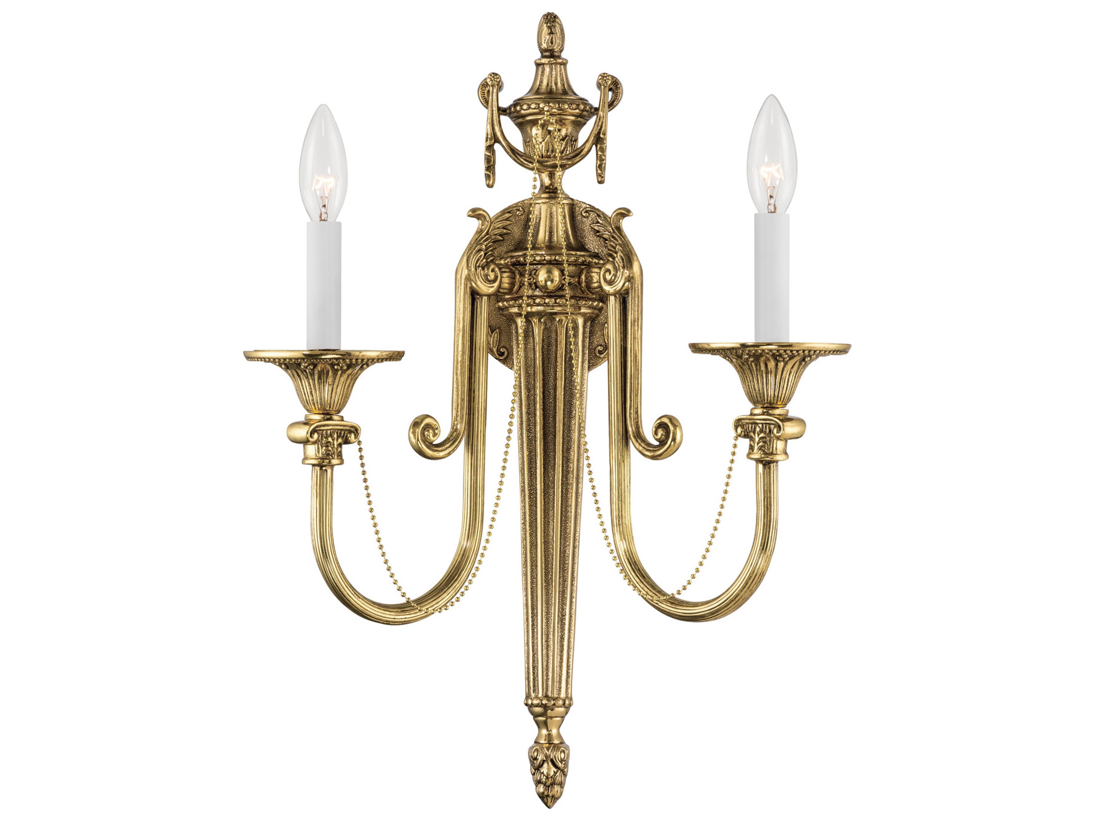 Crystorama Langley 2-Light Gold Traditional Wall Sconce