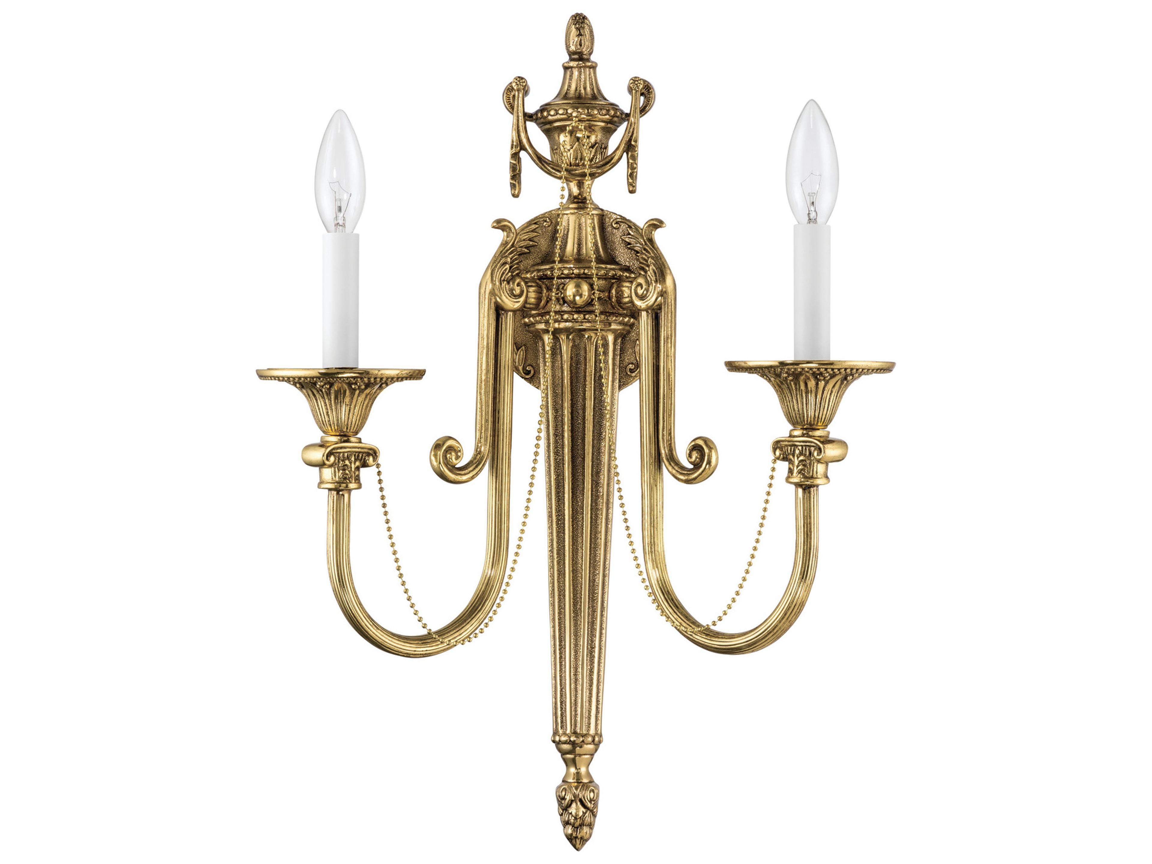 Crystorama Langley 2-Light Gold Traditional Wall Sconce