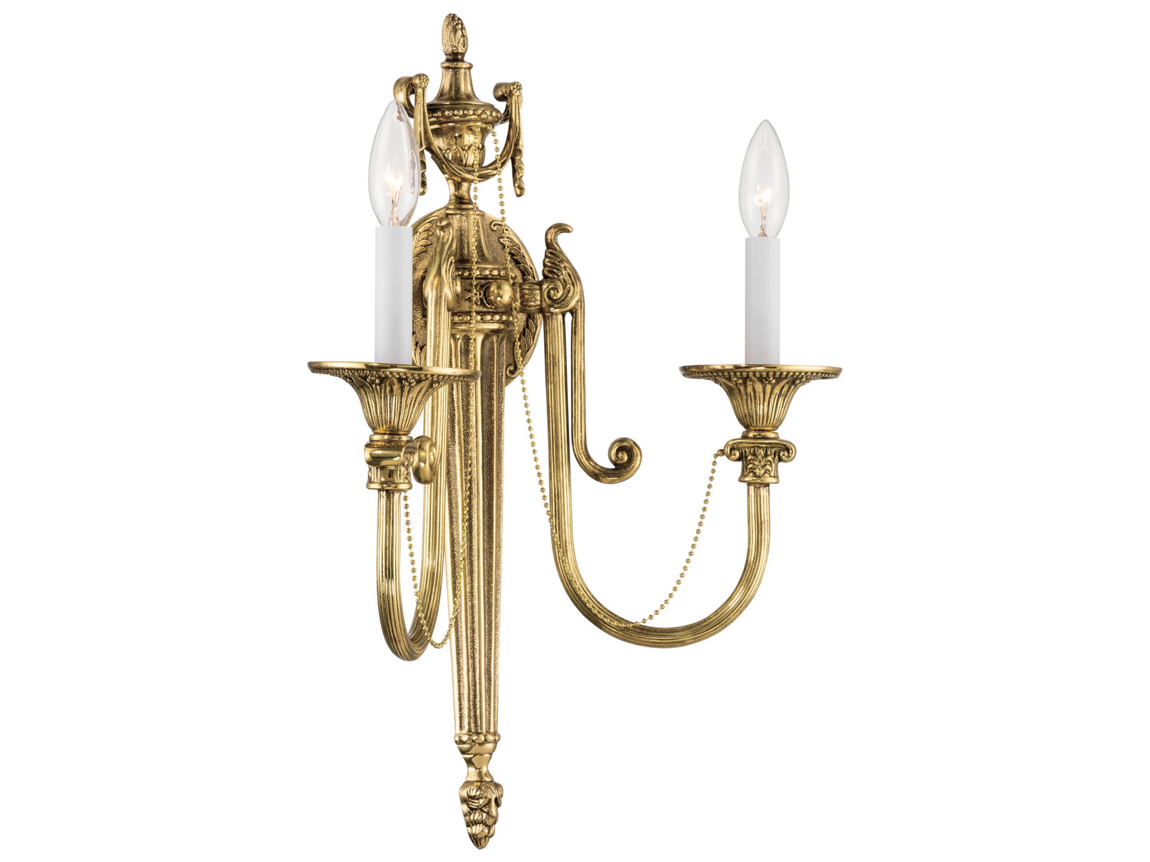 Crystorama Langley 2-Light Gold Traditional Wall Sconce