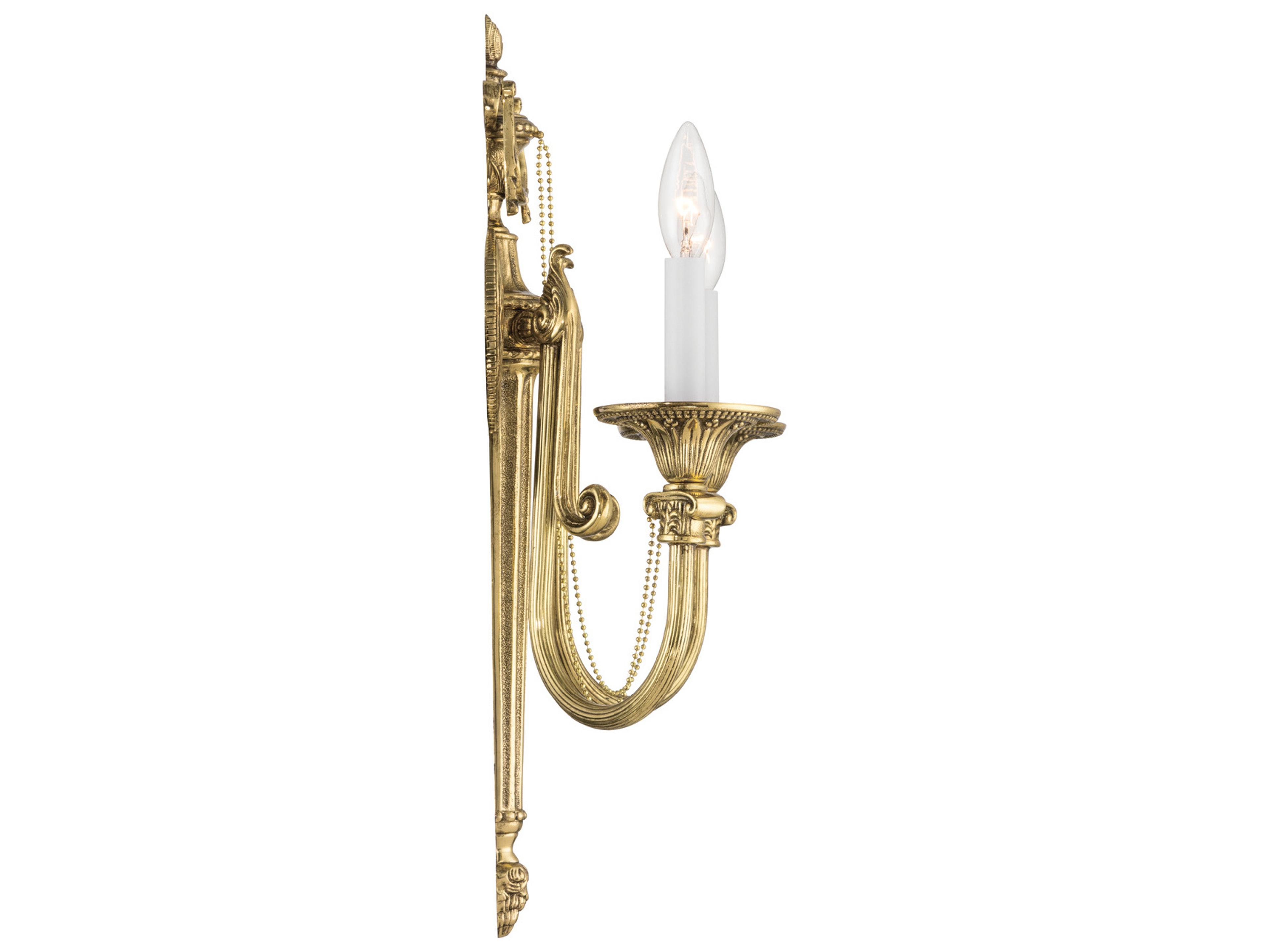 Crystorama Langley 2-Light Gold Traditional Wall Sconce