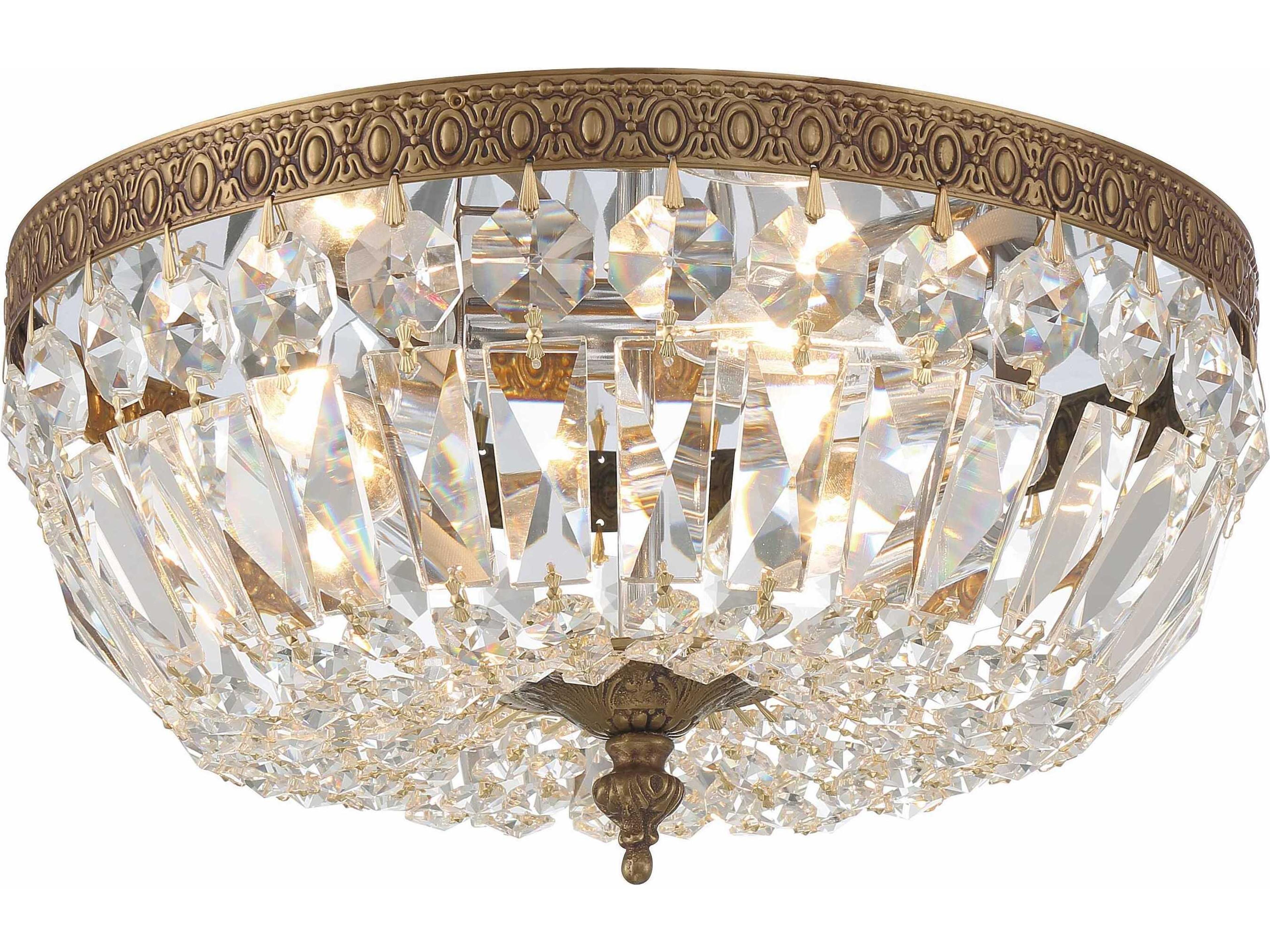 Crystorama 3-Light Chrome Crystal Bowl Flush Mount