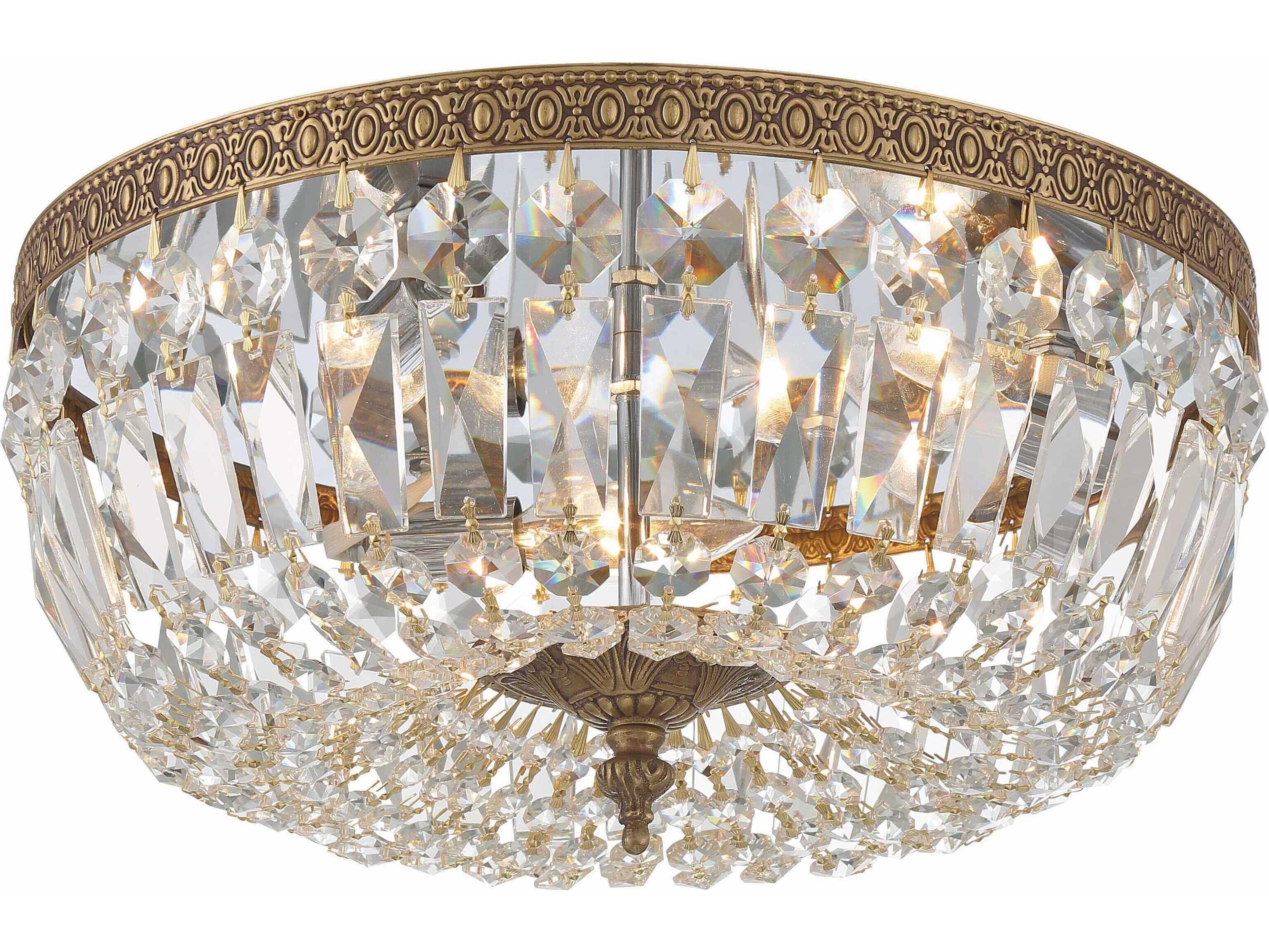 Crystorama 3-Light Chrome Crystal Bowl Flush Mount