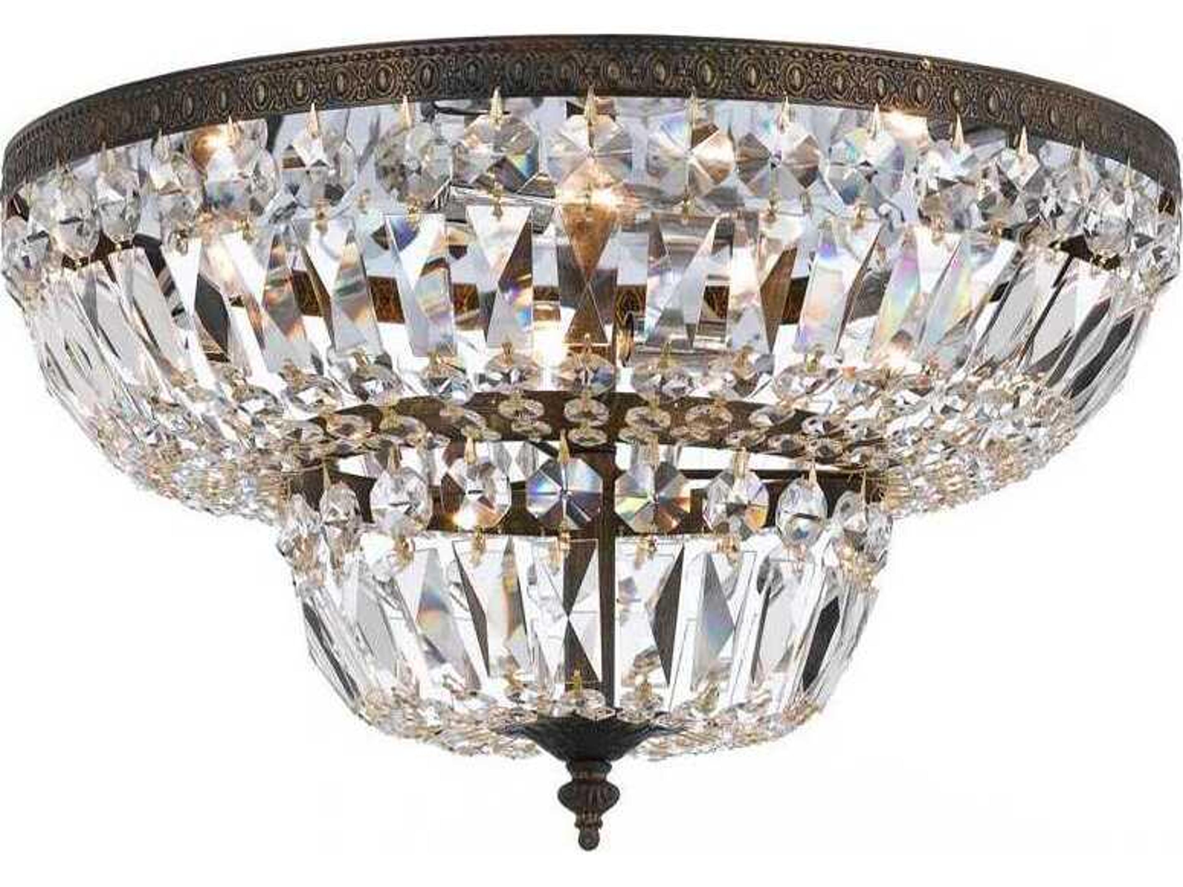 Crystorama 6-Light Brass Crystal Bowl Flush Mount