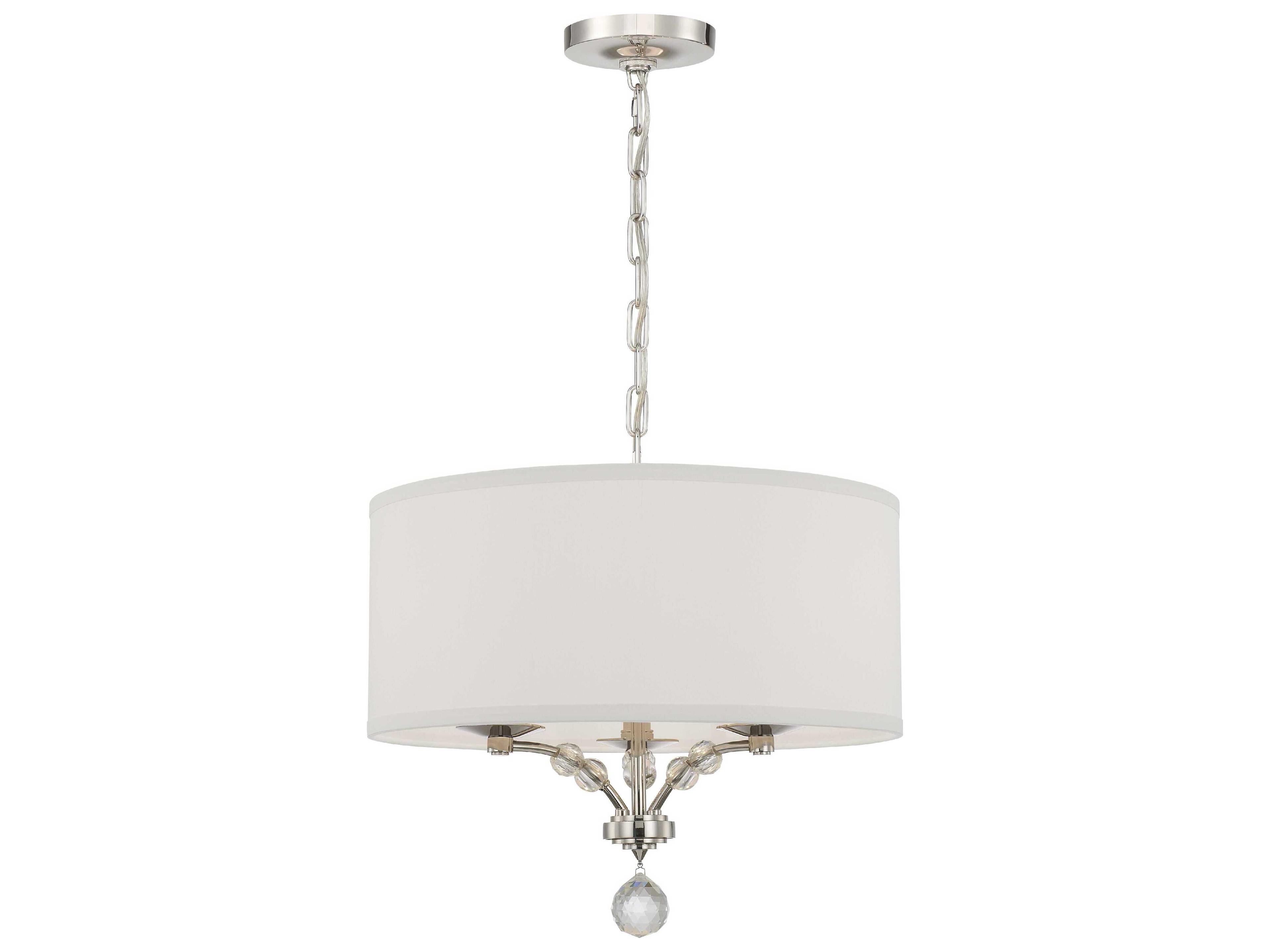 Crystorama Mirage 3-Light Polished Nickel Crystal Glass Drum Chandelier
