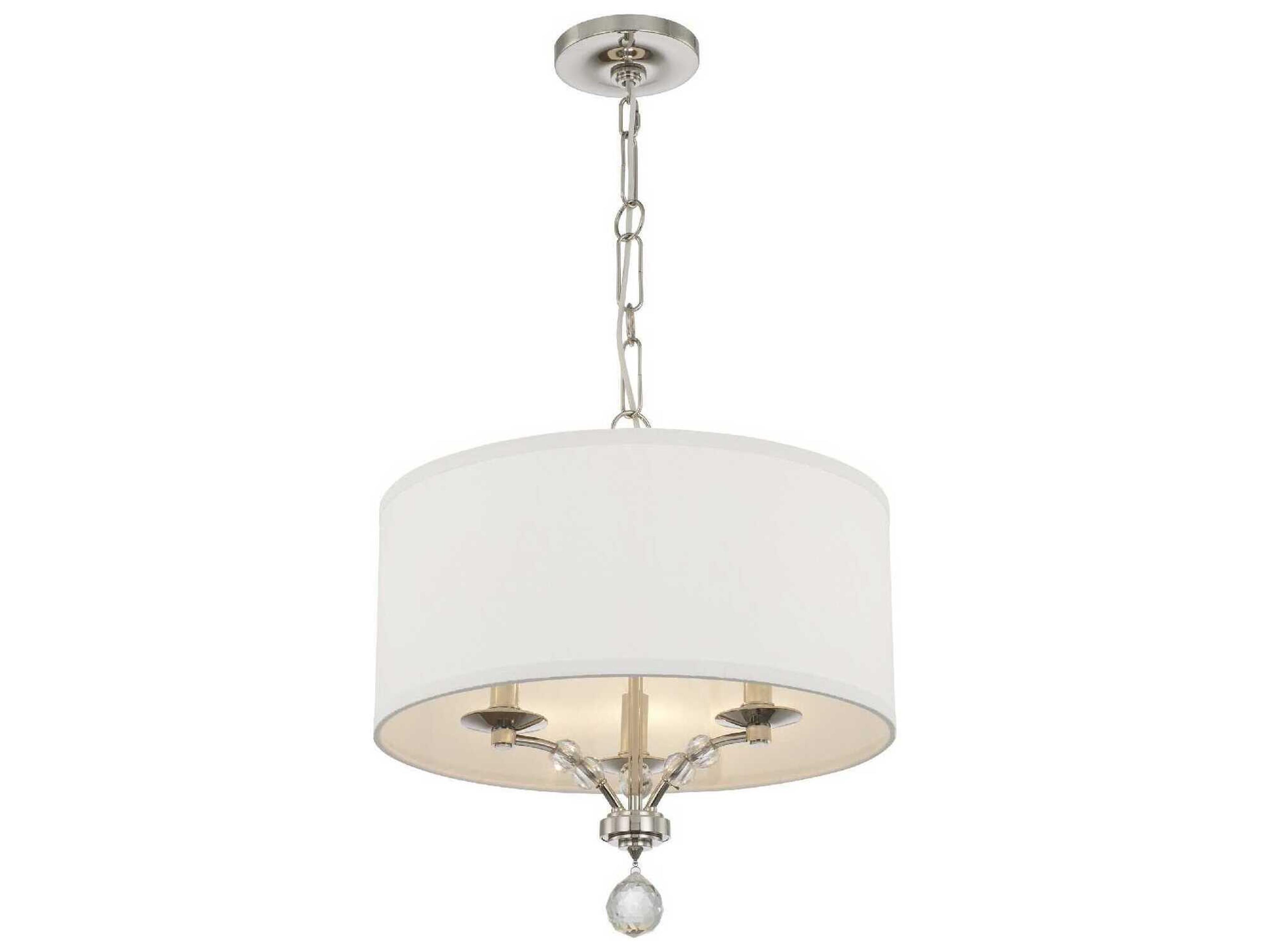 Crystorama Mirage 3-Light Polished Nickel Crystal Glass Drum Chandelier