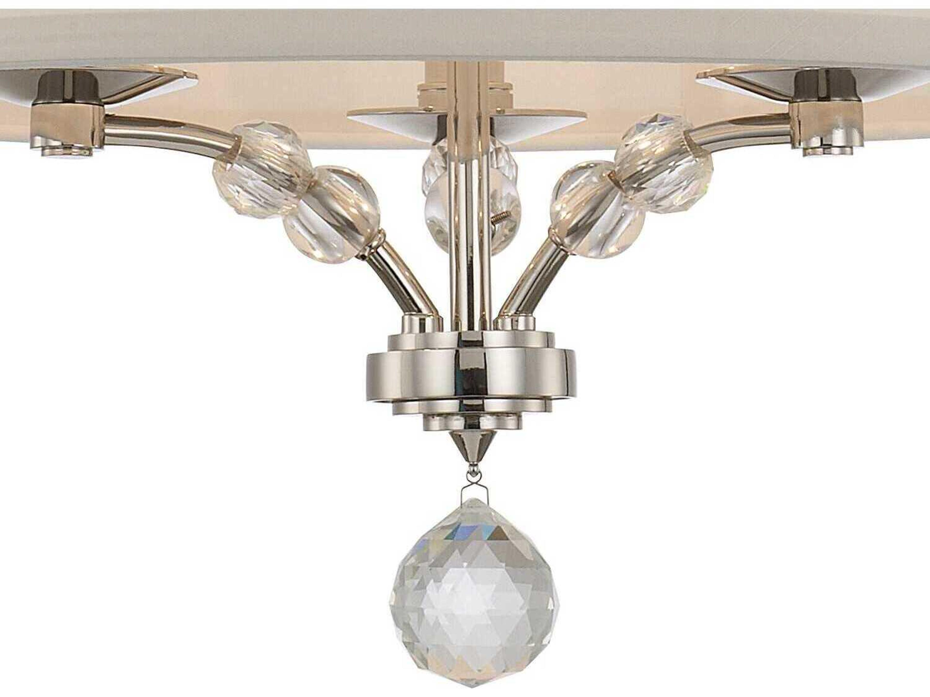 Crystorama Mirage 3-Light Polished Nickel Crystal Glass Drum Chandelier