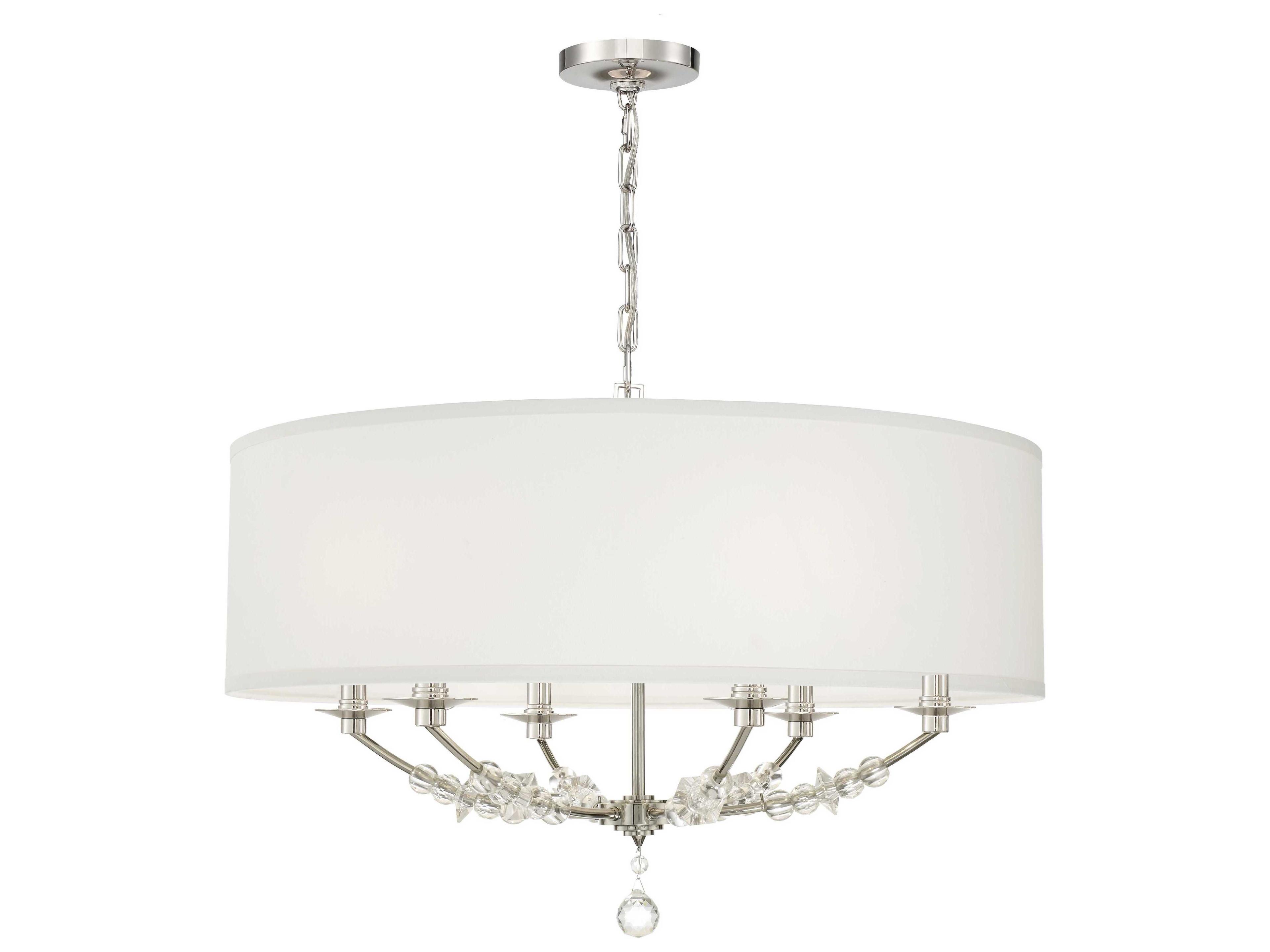 Mirage 6-Light Polished Nickel Glass Candelabra Chandelier