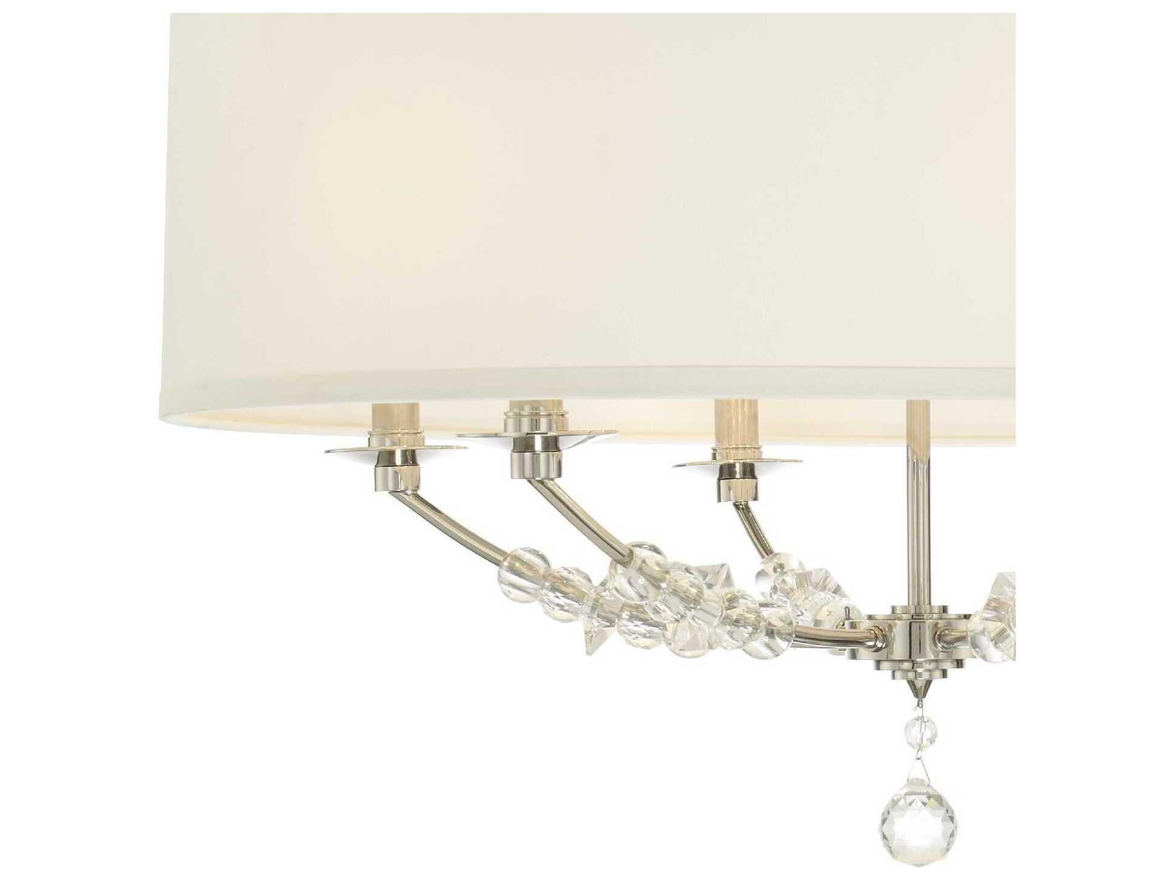 Crystorama Mirage 6-Light Polished Nickel Glass Candelabra Chandelier