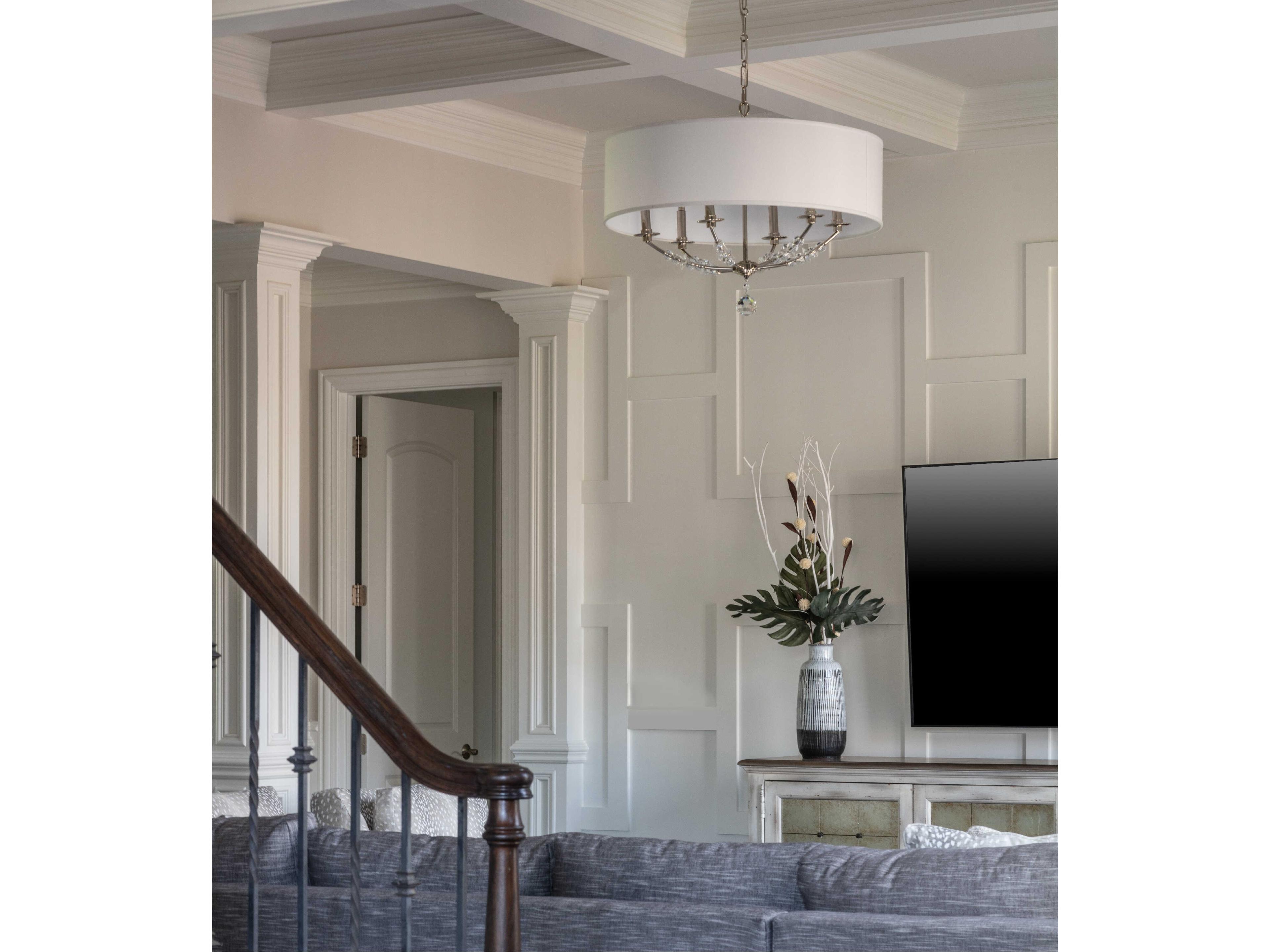 Crystorama Mirage 6-Light Polished Nickel Glass Candelabra Chandelier