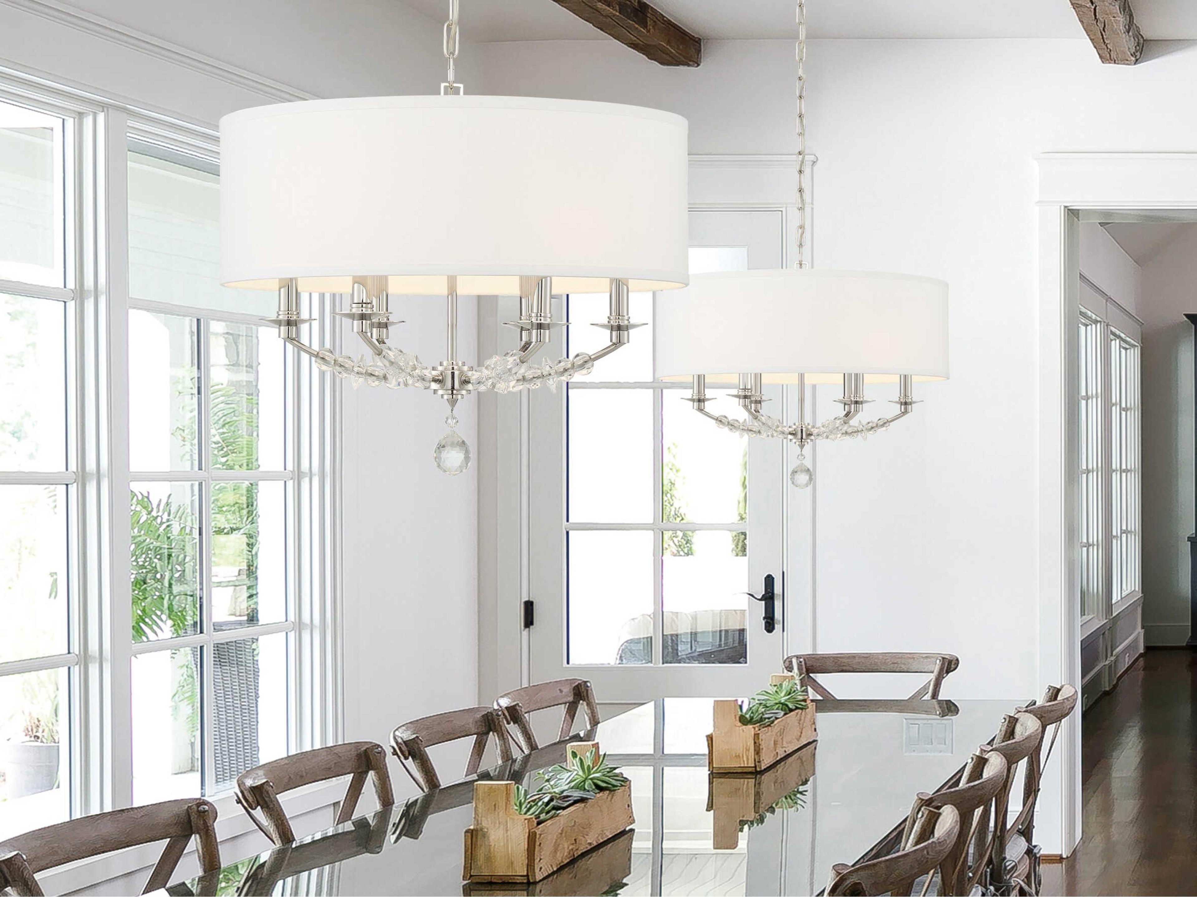 Crystorama Mirage 6-Light Polished Nickel Crystal Drum Chandelier