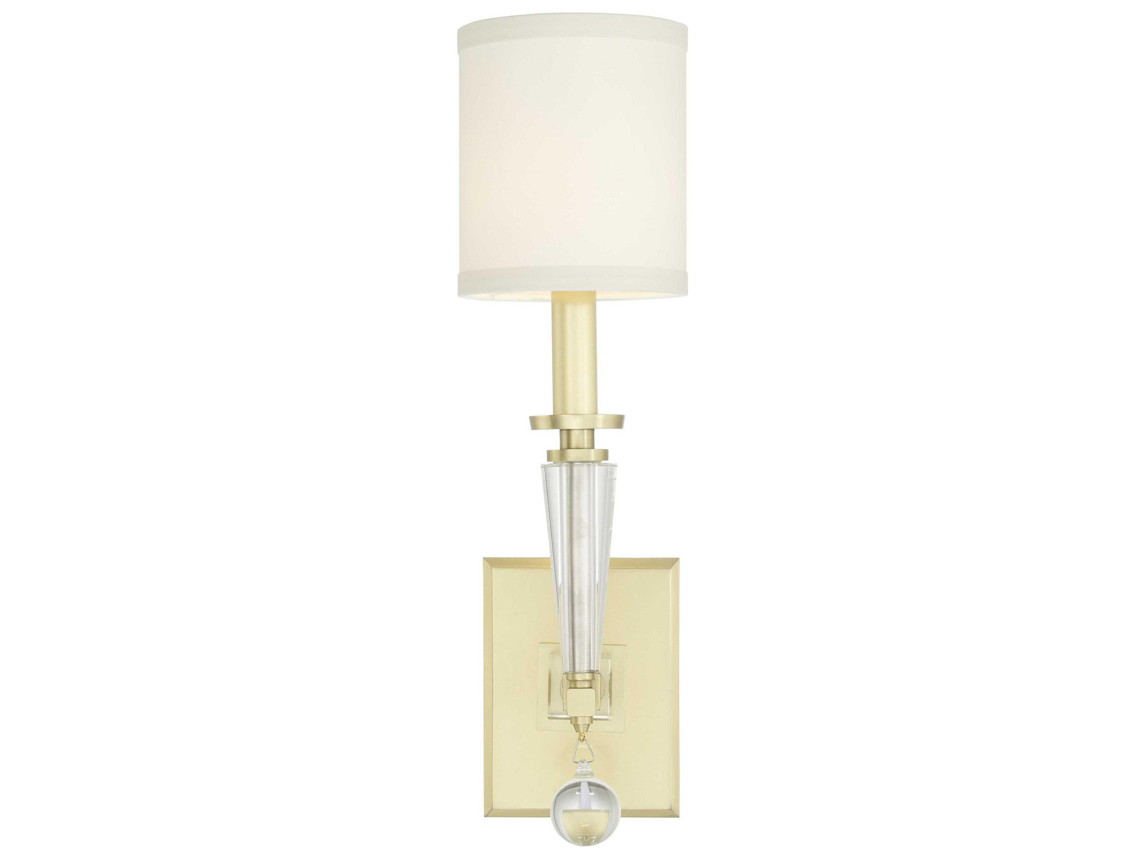Crystorama Paxton 1-Light Aged Brass Glass Wall Sconce