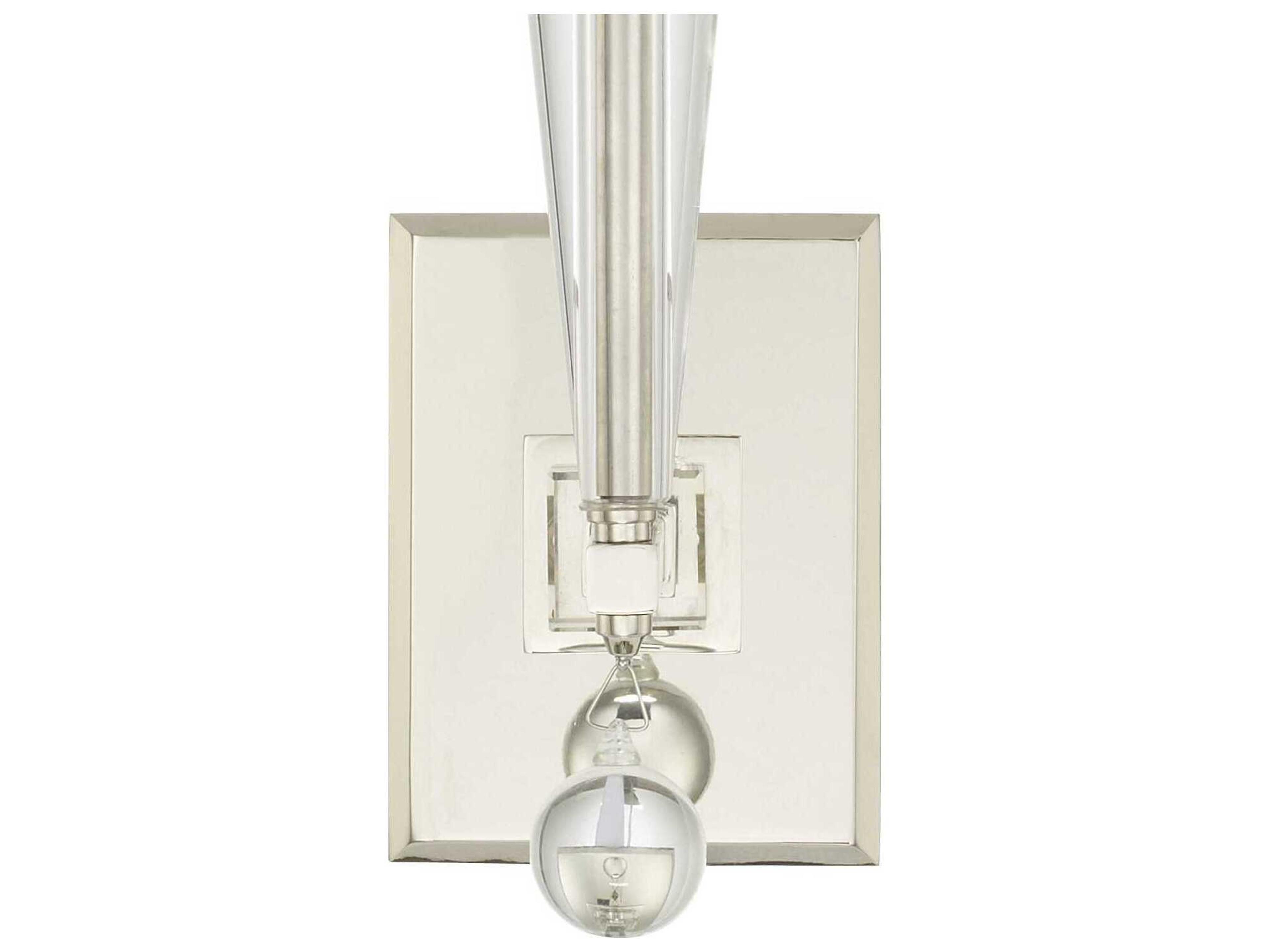 Crystorama Paxton 1-Light Polished Nickel Crystal Glass Wall Sconce