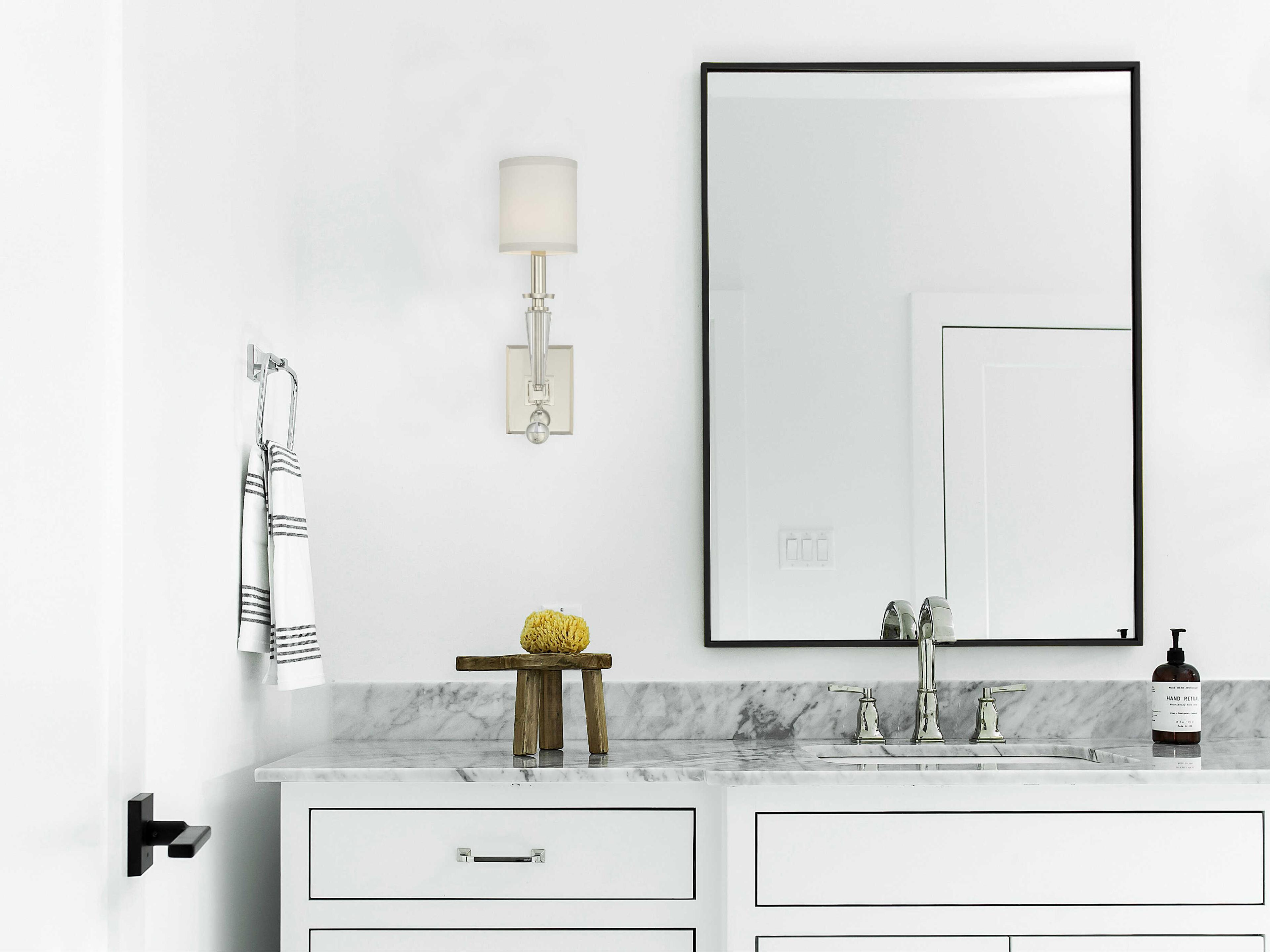 Crystorama Paxton 1-Light Polished Nickel Crystal Glass Wall Sconce