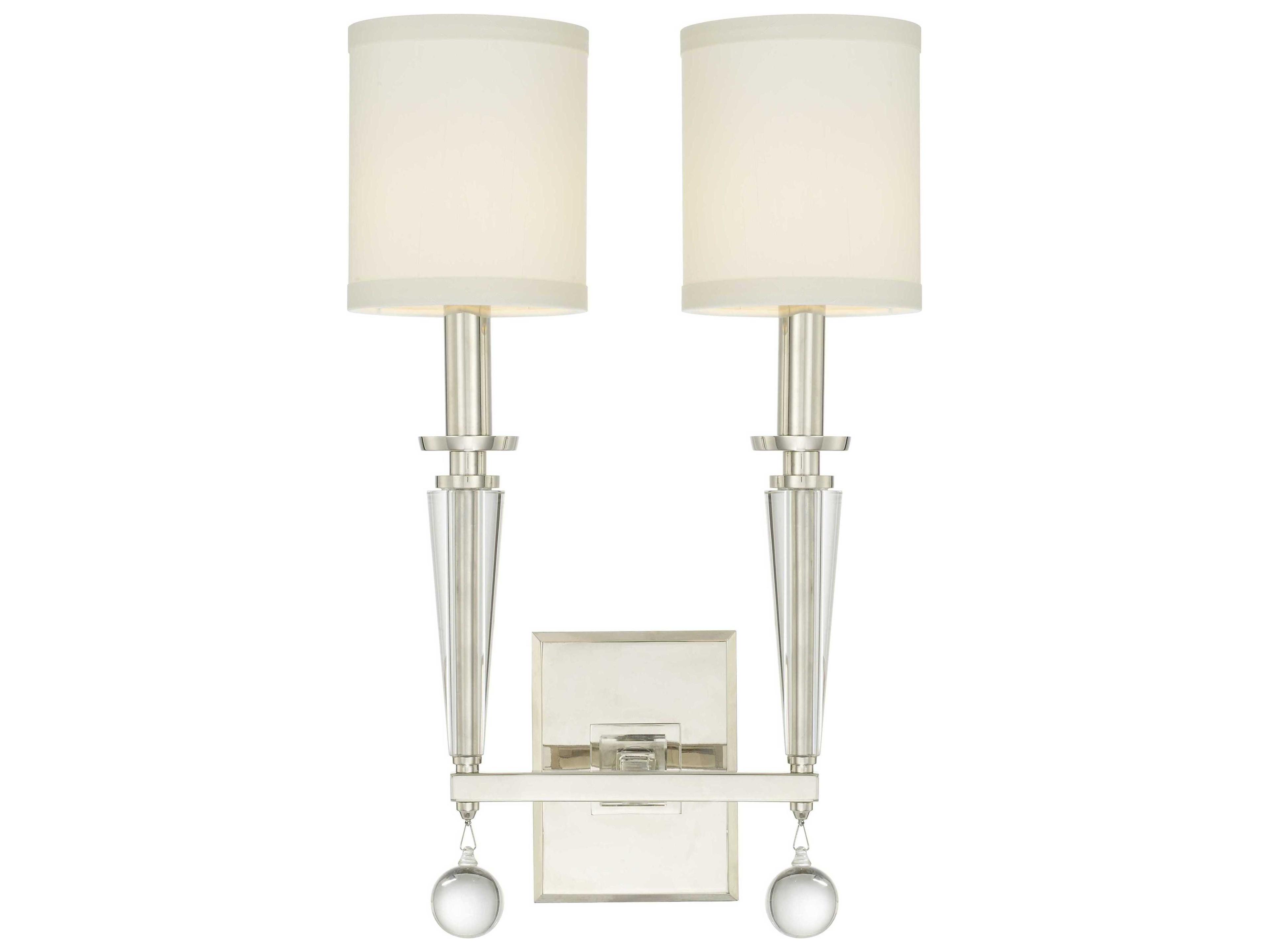 Paxton 2-Light Brass Glass Wall Sconce