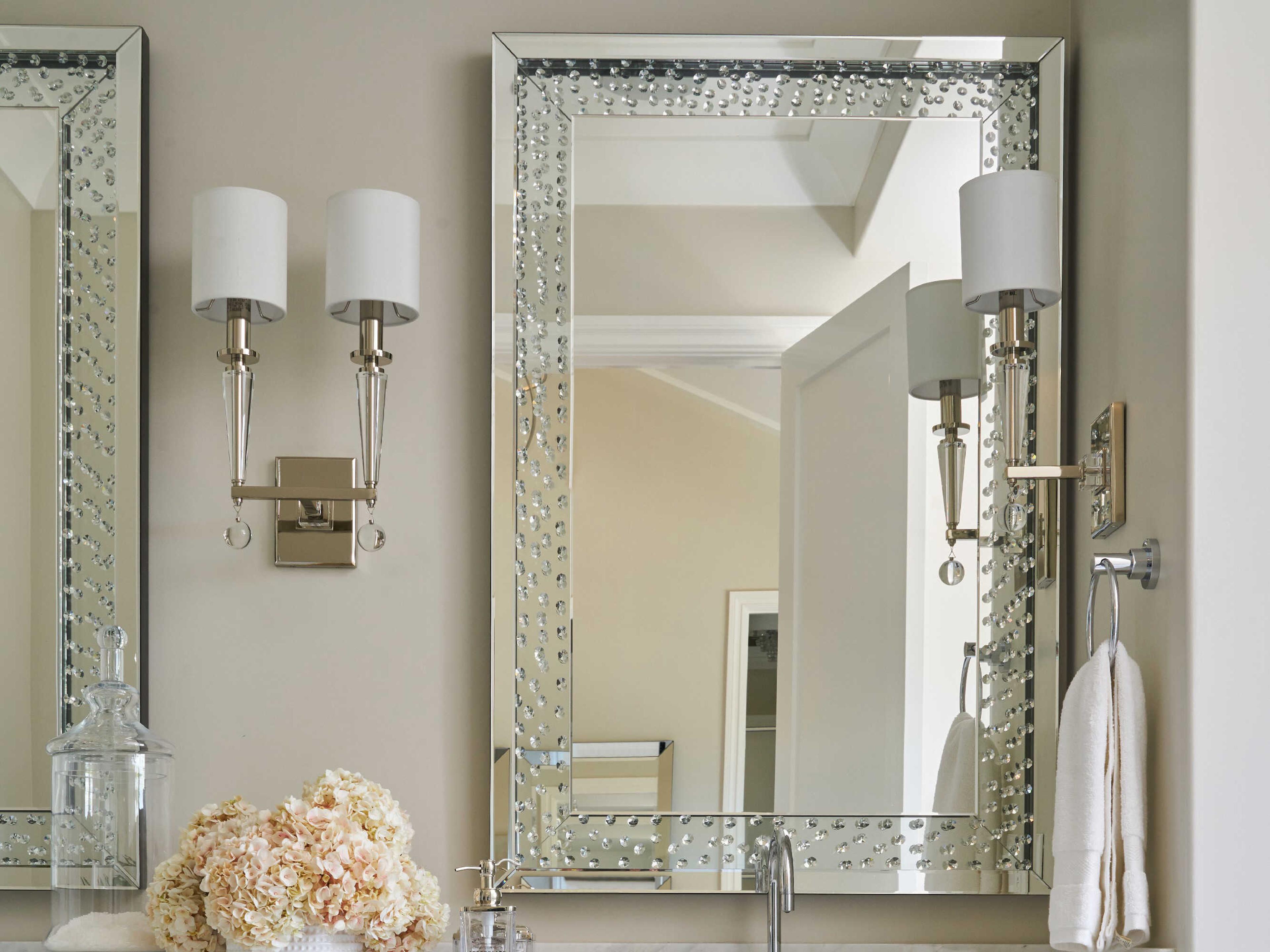 Crystorama Paxton 2-Light Brass Glass Wall Sconce