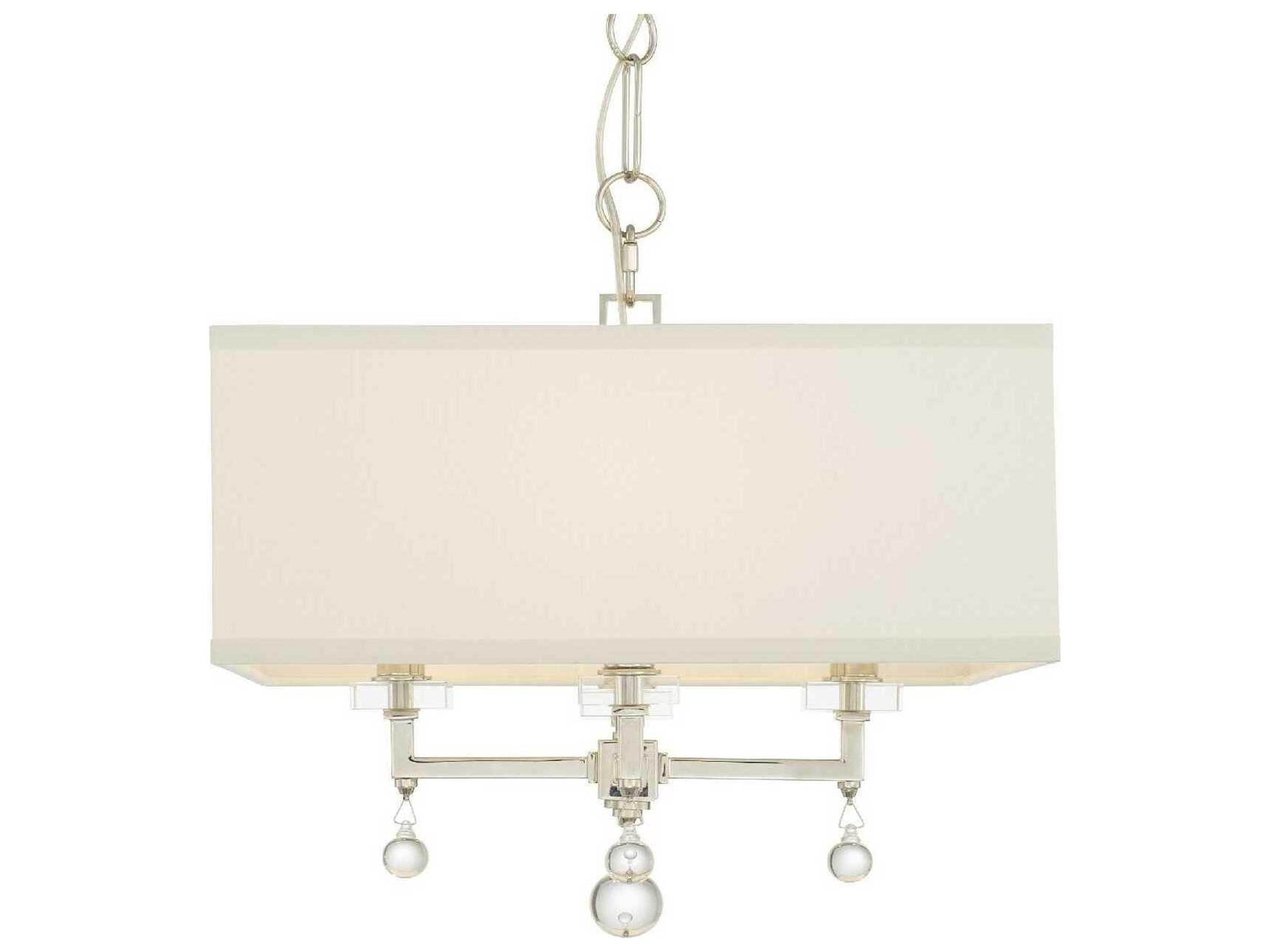 Crystorama Paxton 4-Light Polished Nickel Glass Candelabra Chandelier