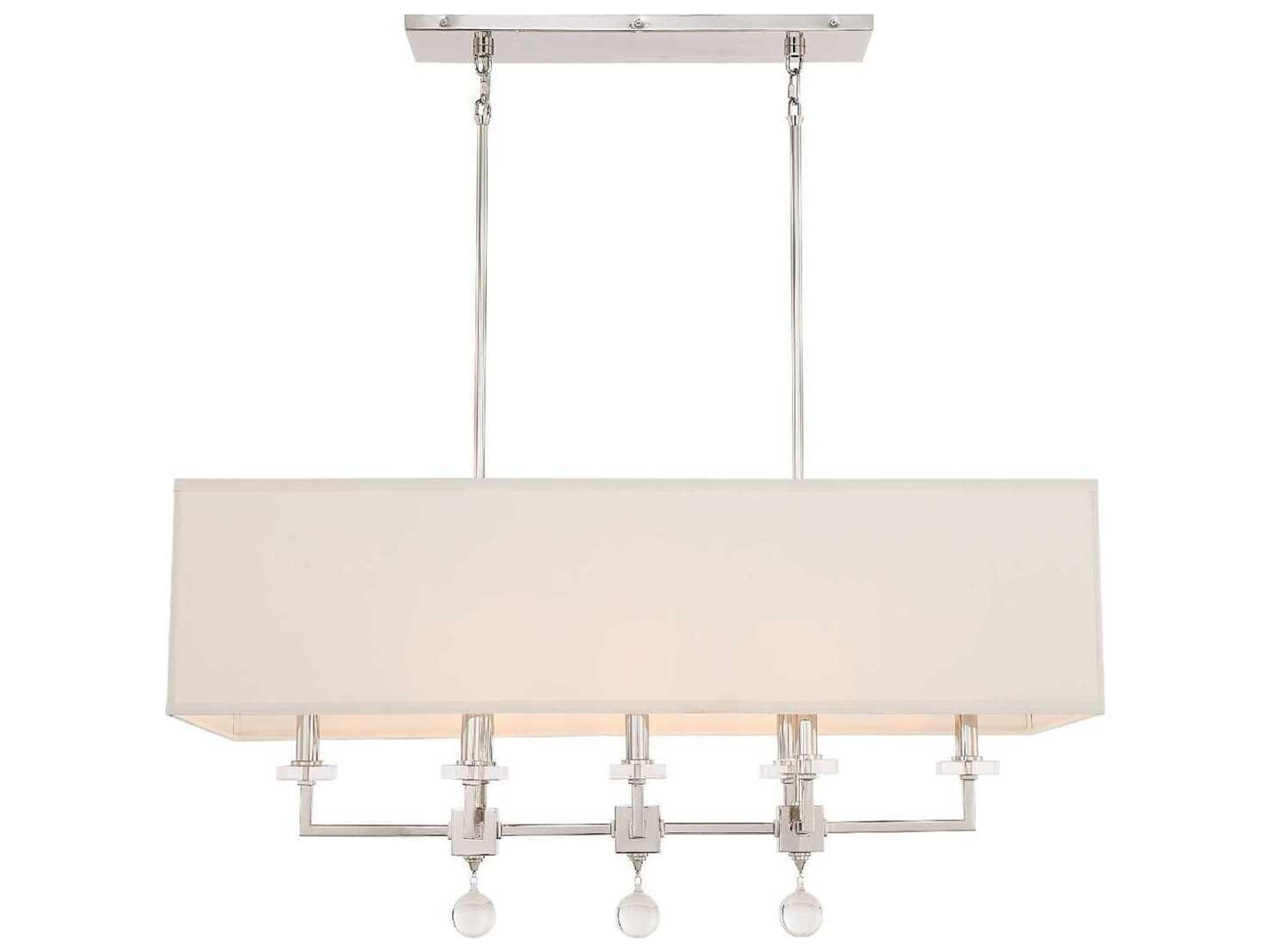 Crystorama Paxton 8-Light White Glass Geometric Island Pendant