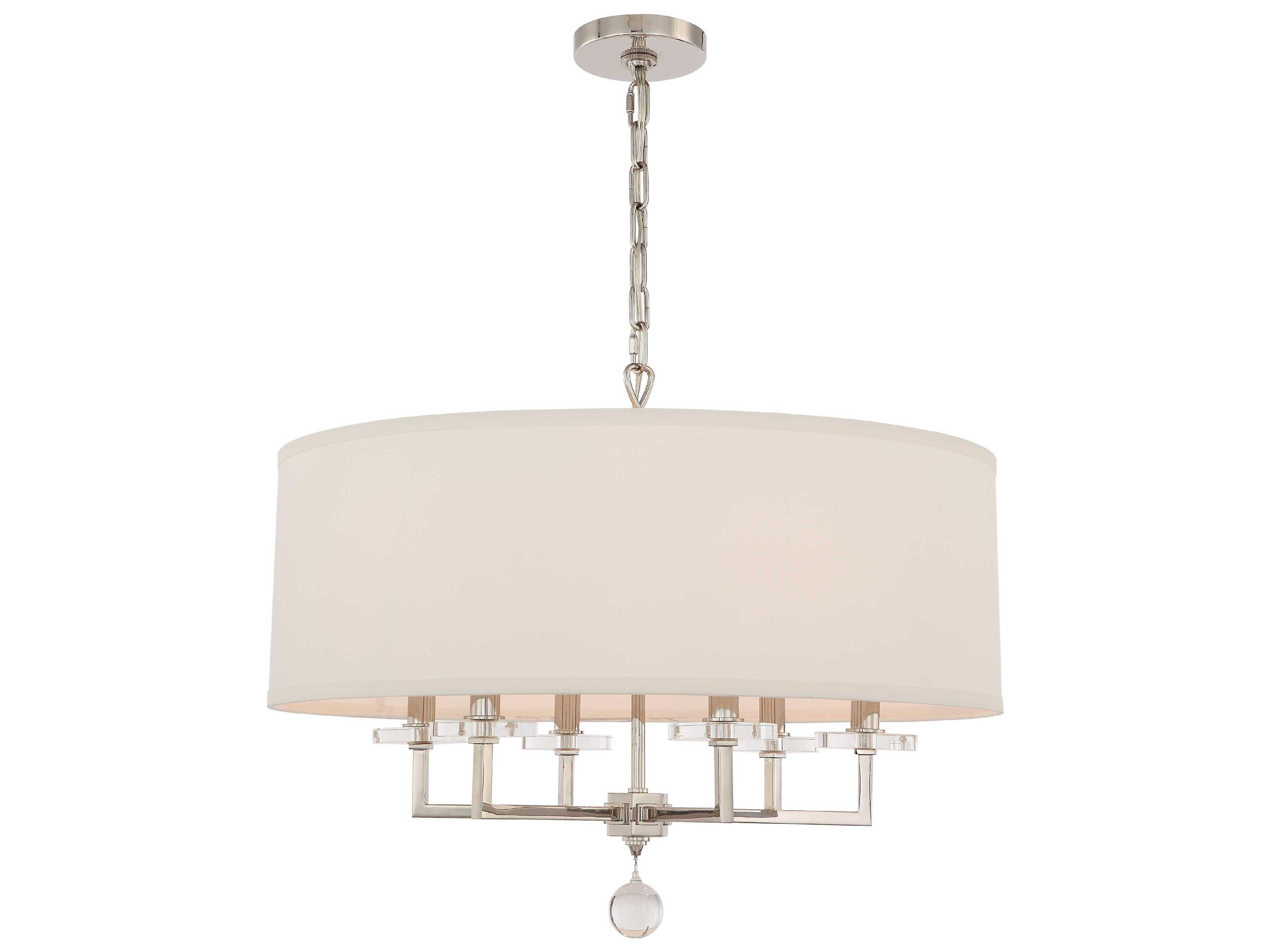 Crystorama Paxton 6-Light Clear Crystal Glass Candelabra Drum Chandelier