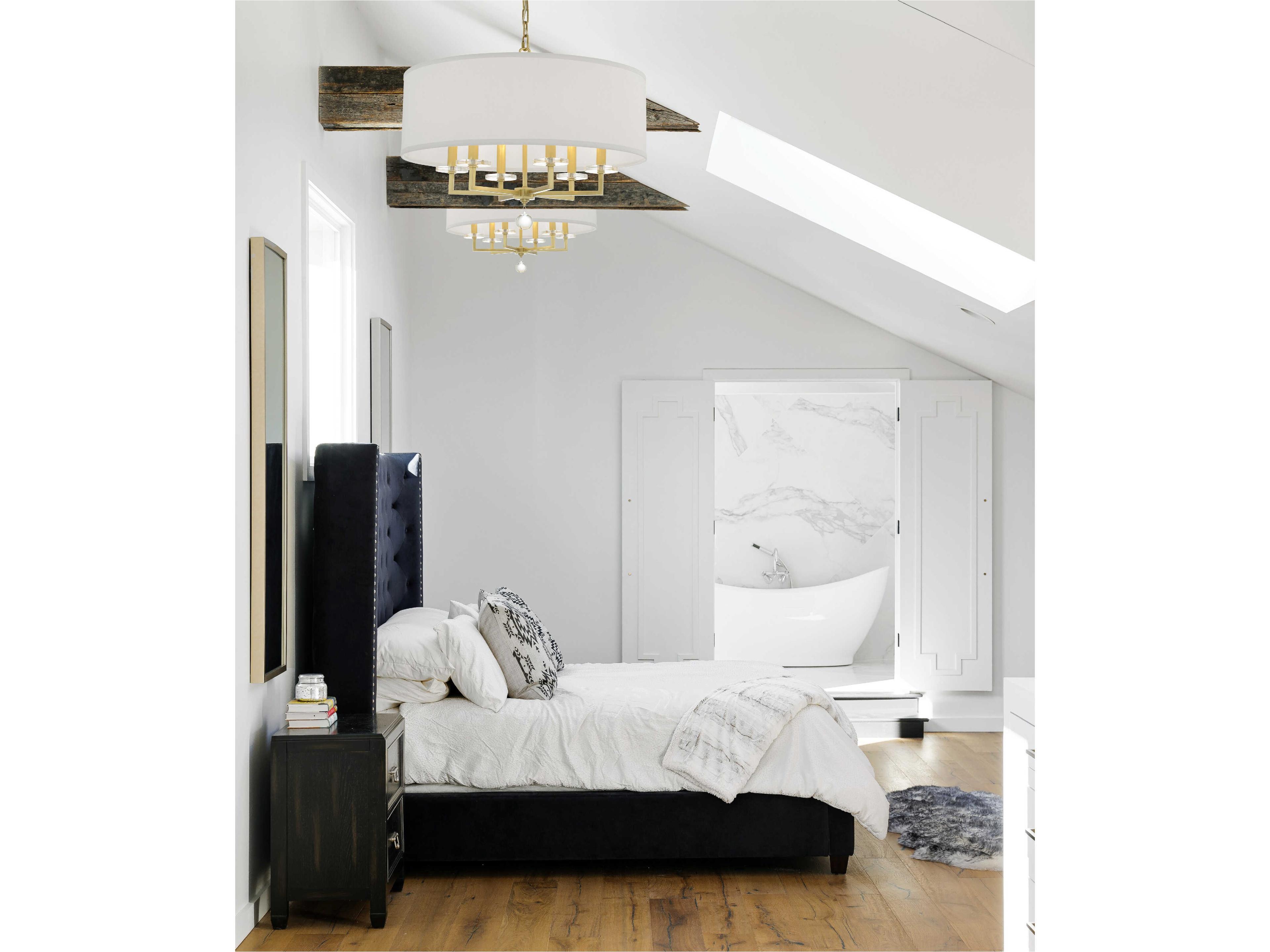 Crystorama Paxton 6-Light Clear Crystal Glass Candelabra Drum Chandelier