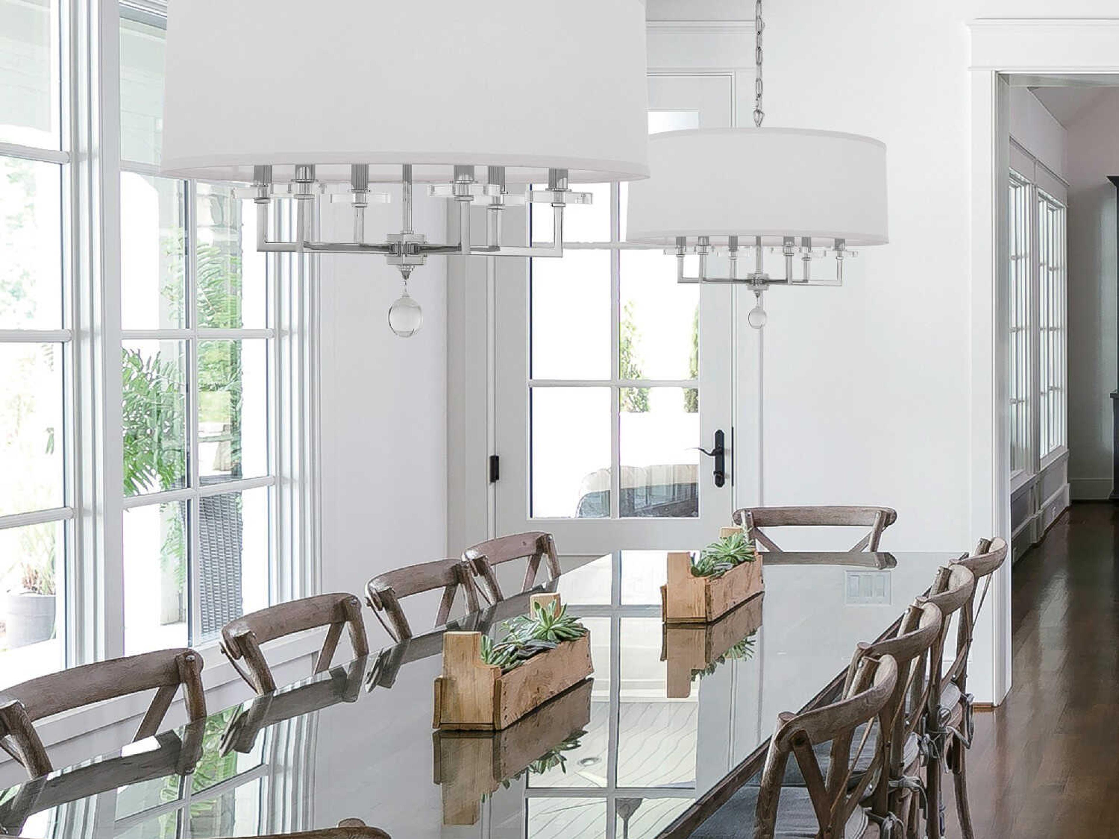 Crystorama Paxton 6-Light Clear Crystal Glass Candelabra Drum Chandelier